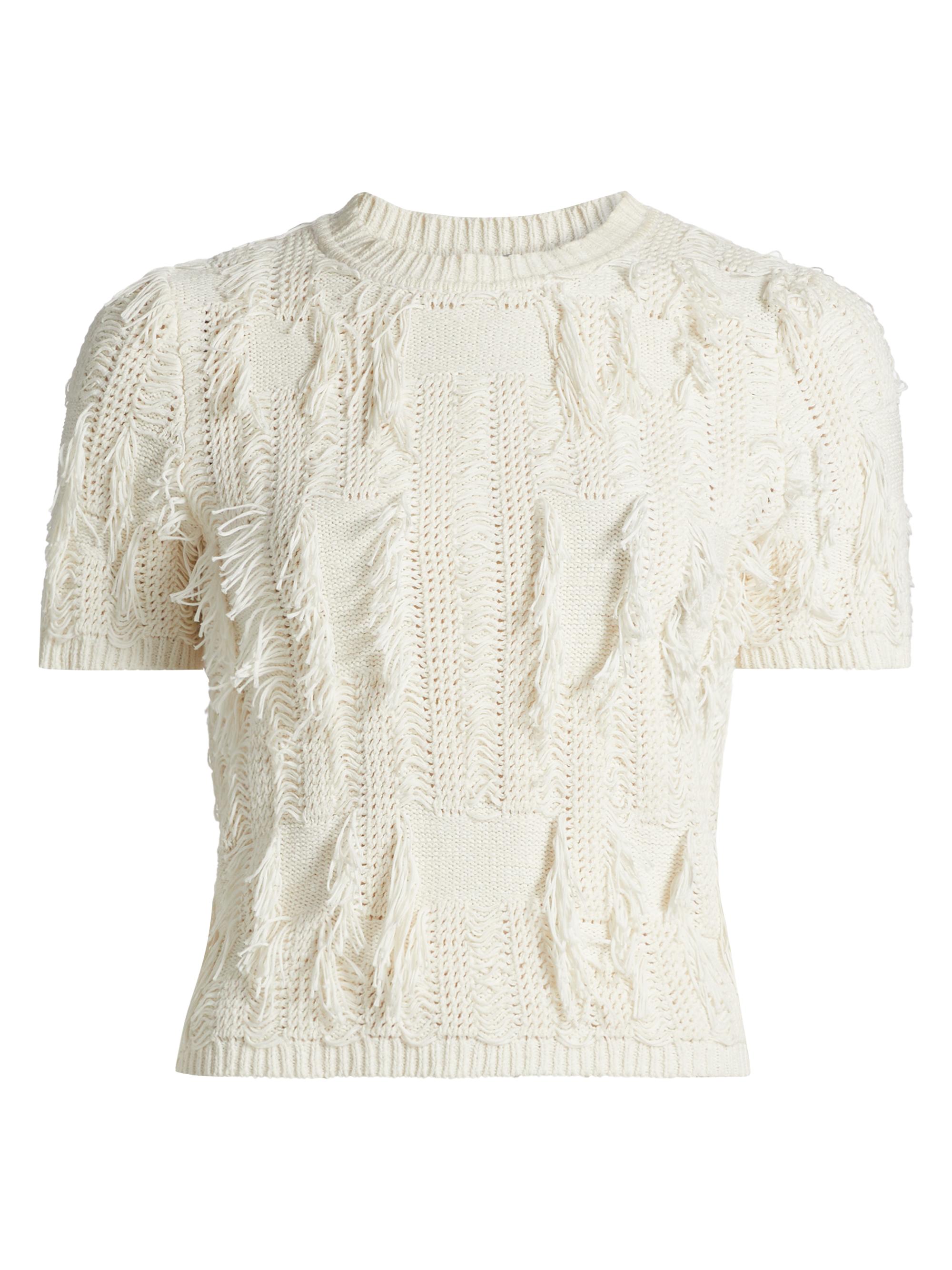 Ulla Johnson Women's Rumi Fringed Top - Pristine