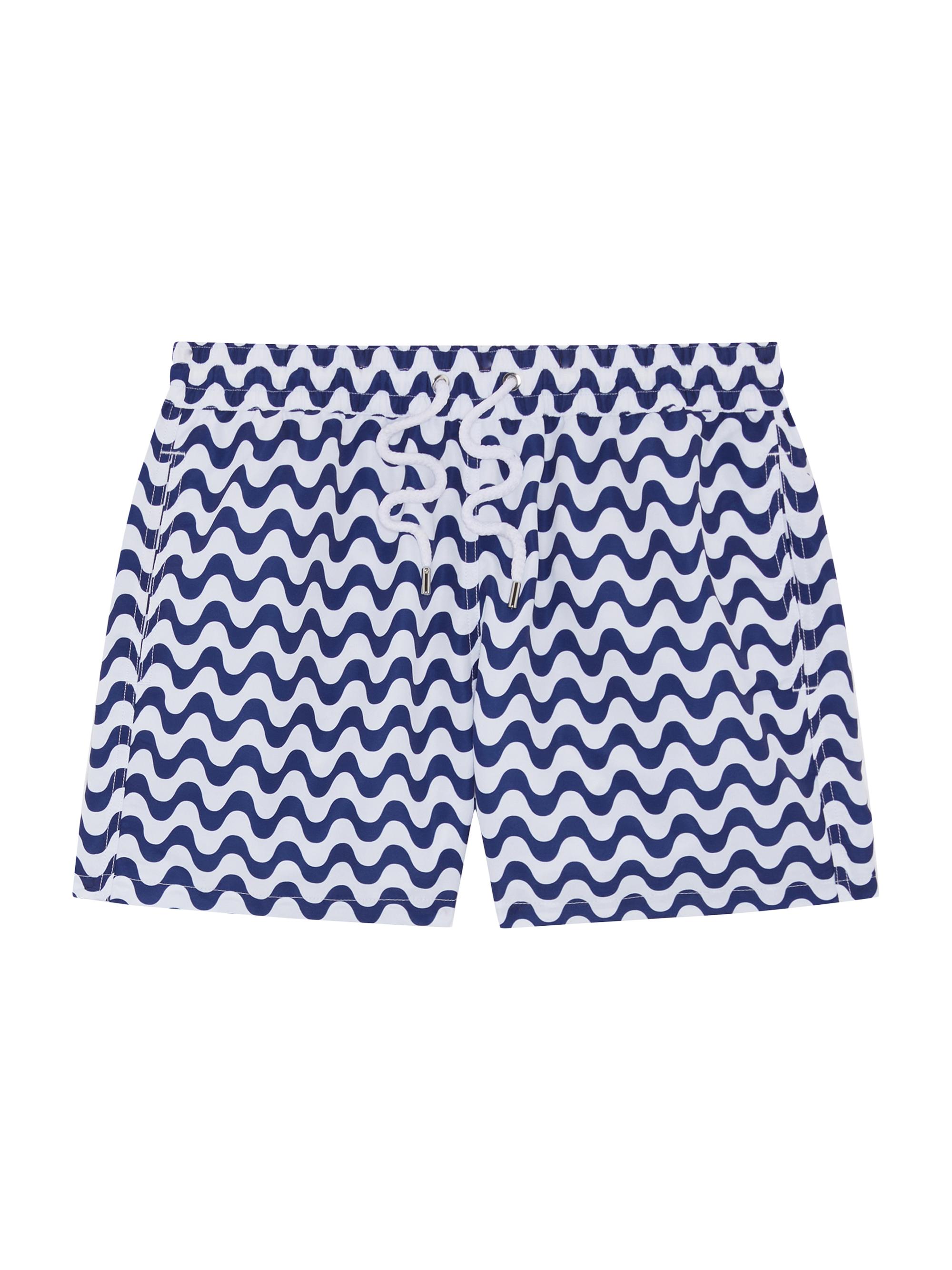 Frescobol Carioca Men's Rio Copacabana-Print Swim Shorts - Navy Blue