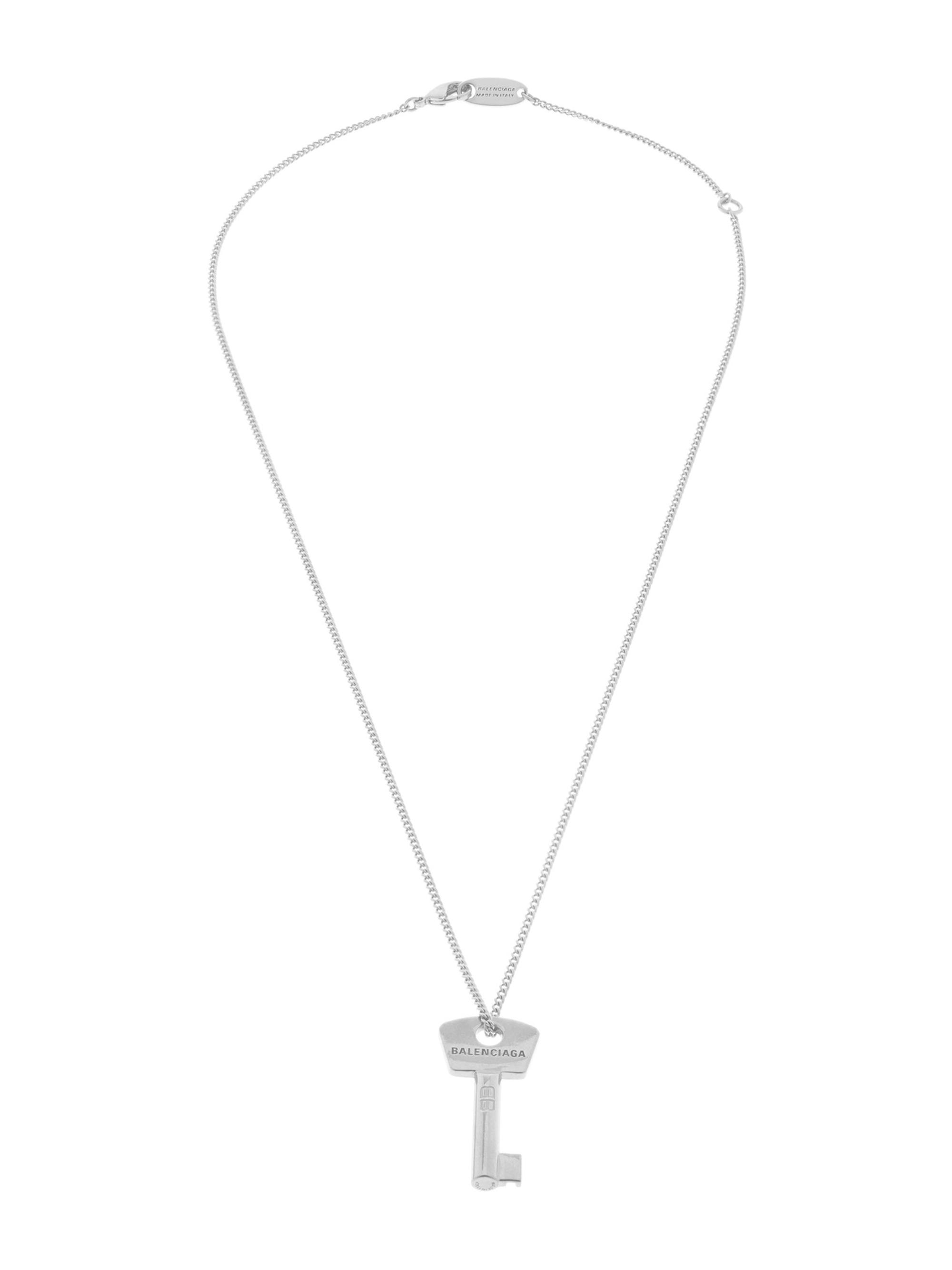 Balenciaga Women's Amour Key Necklace - Silver