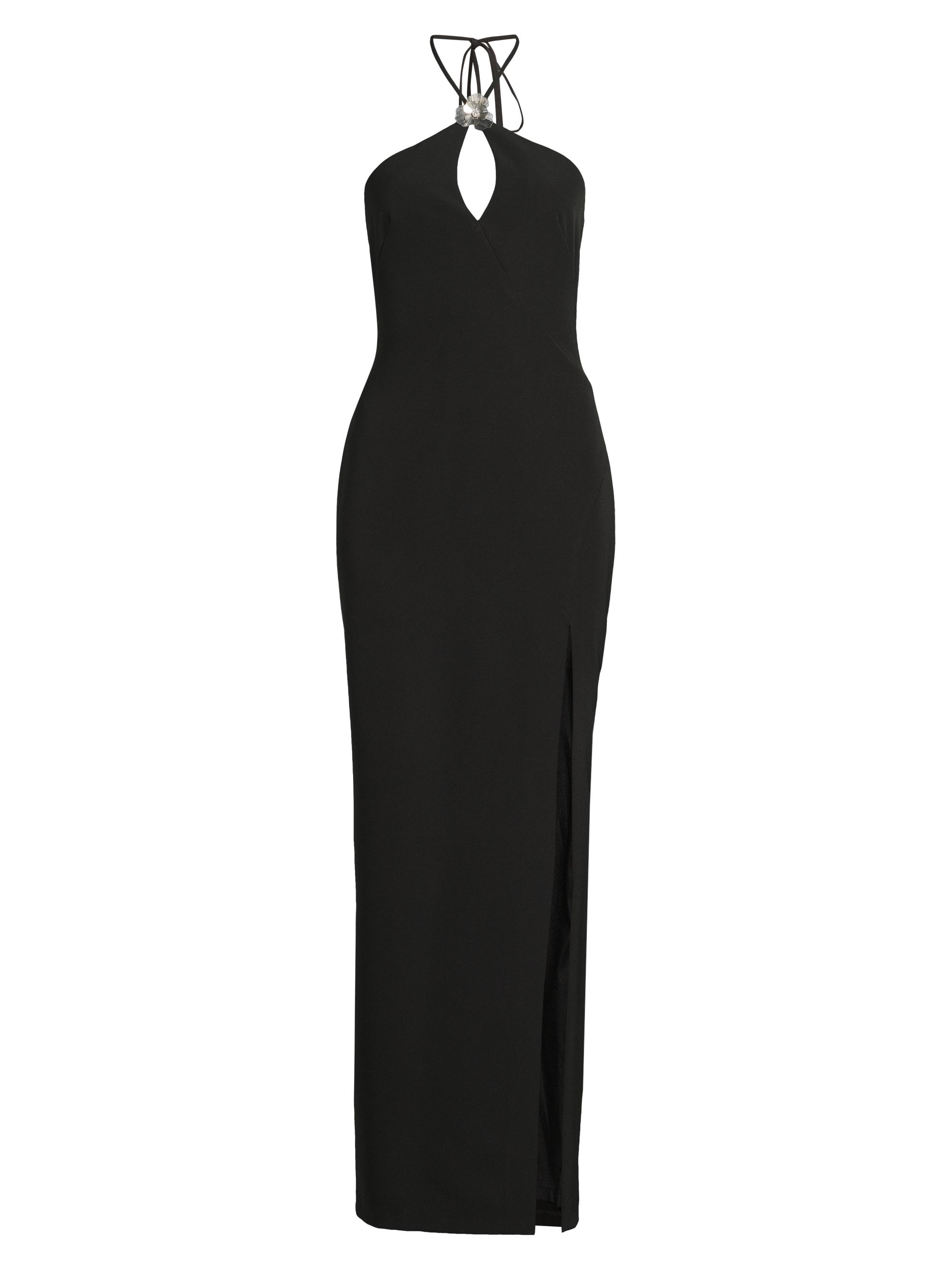 Liv Foster Women's Halterneck Crepe Maxi Dress - Black