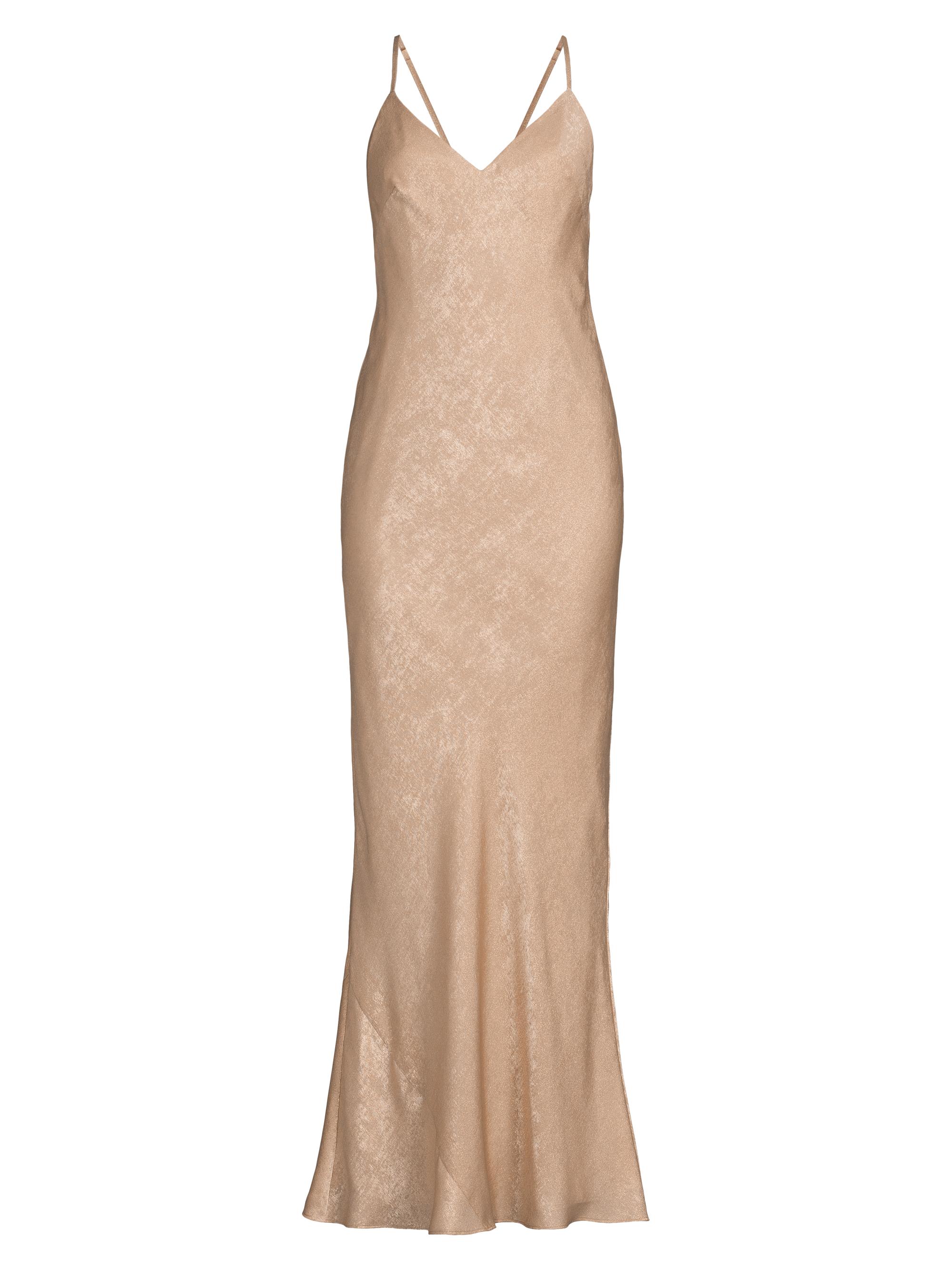 Liv Foster Women's Foiled Slip Maxi Dress - Beige Gold