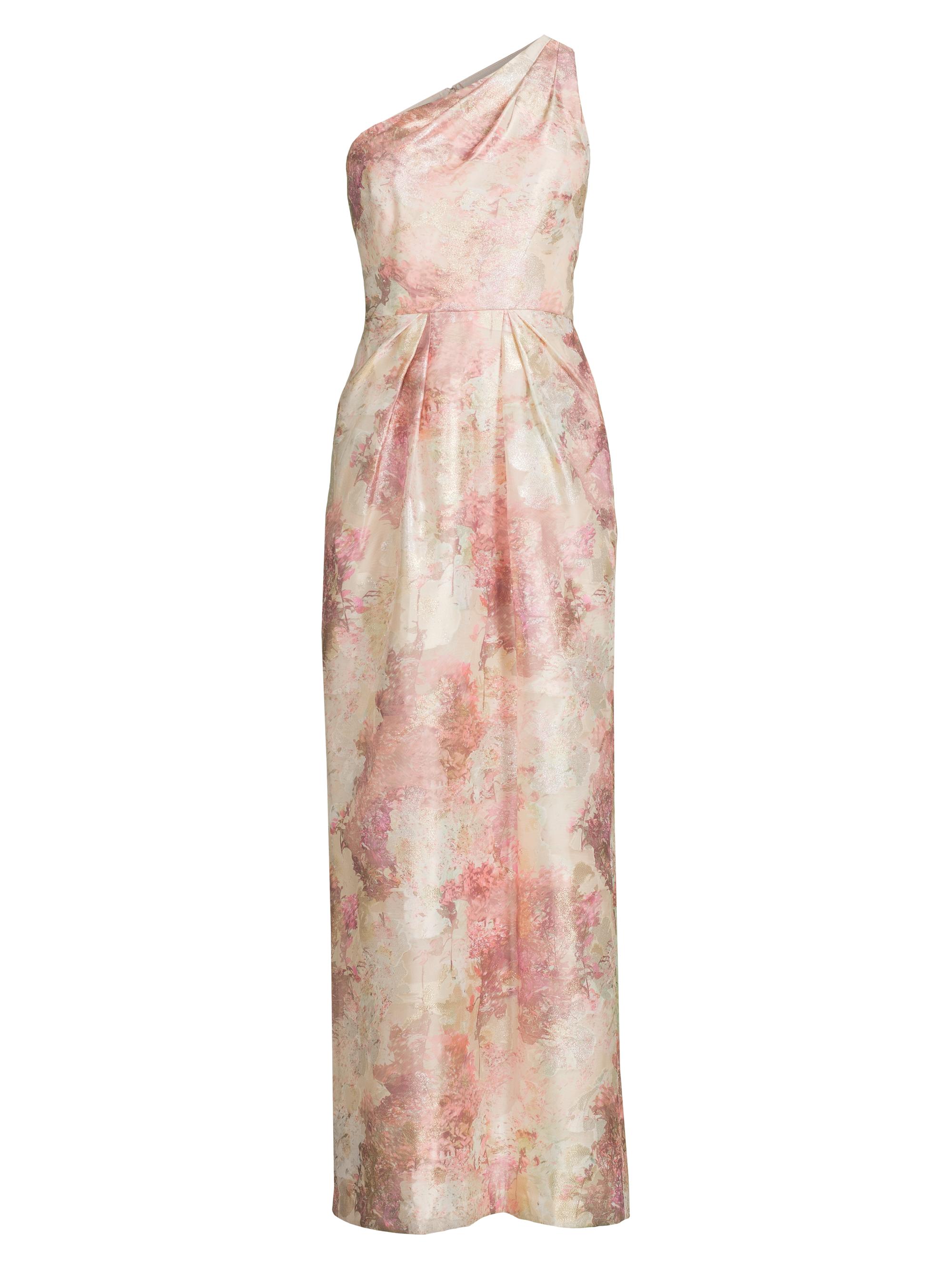 Aidan Mattox Women's Jacquard One-Shoulder Gown - Pink Multi