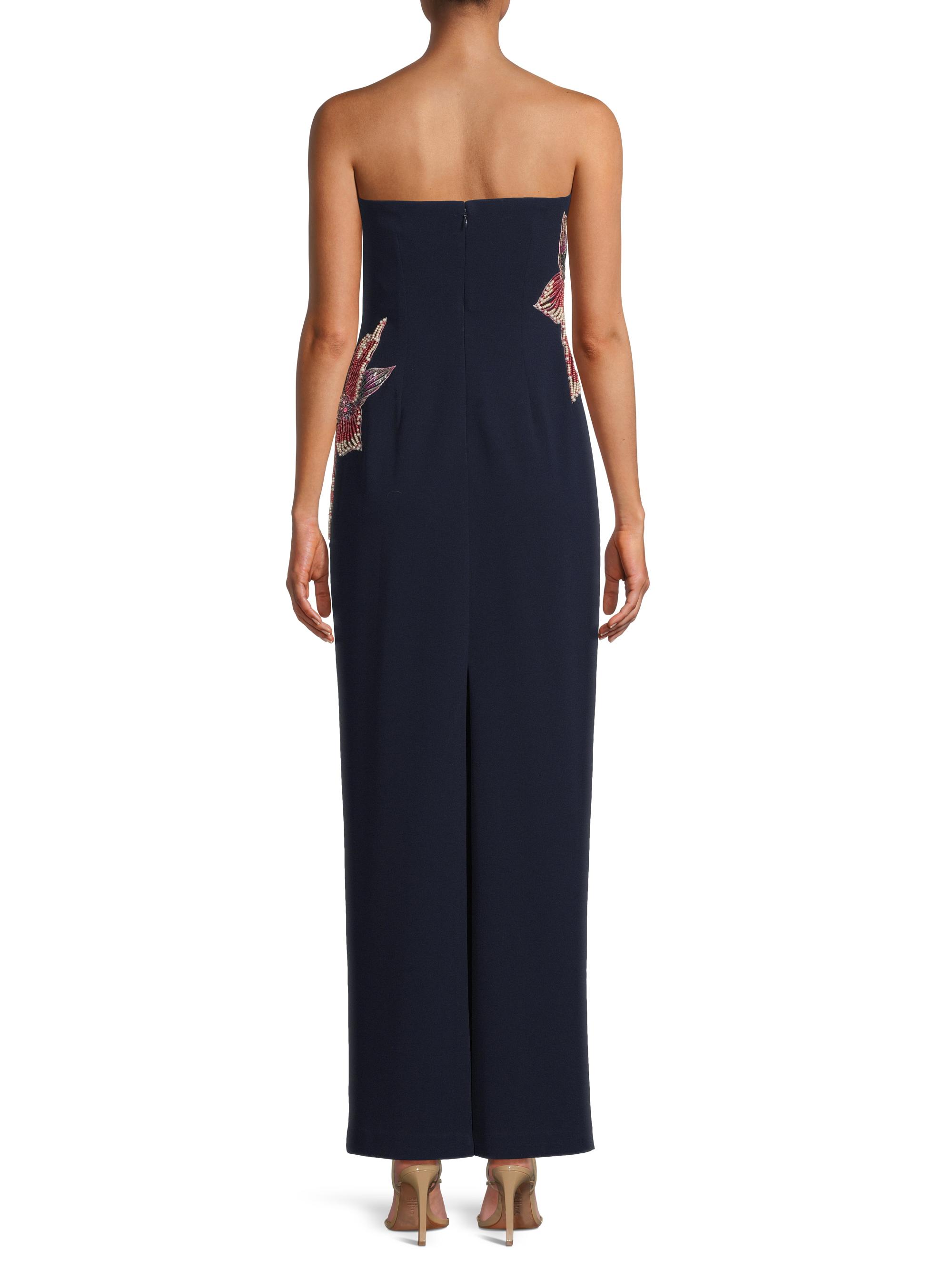Aidan Mattox Beaded Floral Strapless Column Gown | Saks Fifth Avenue