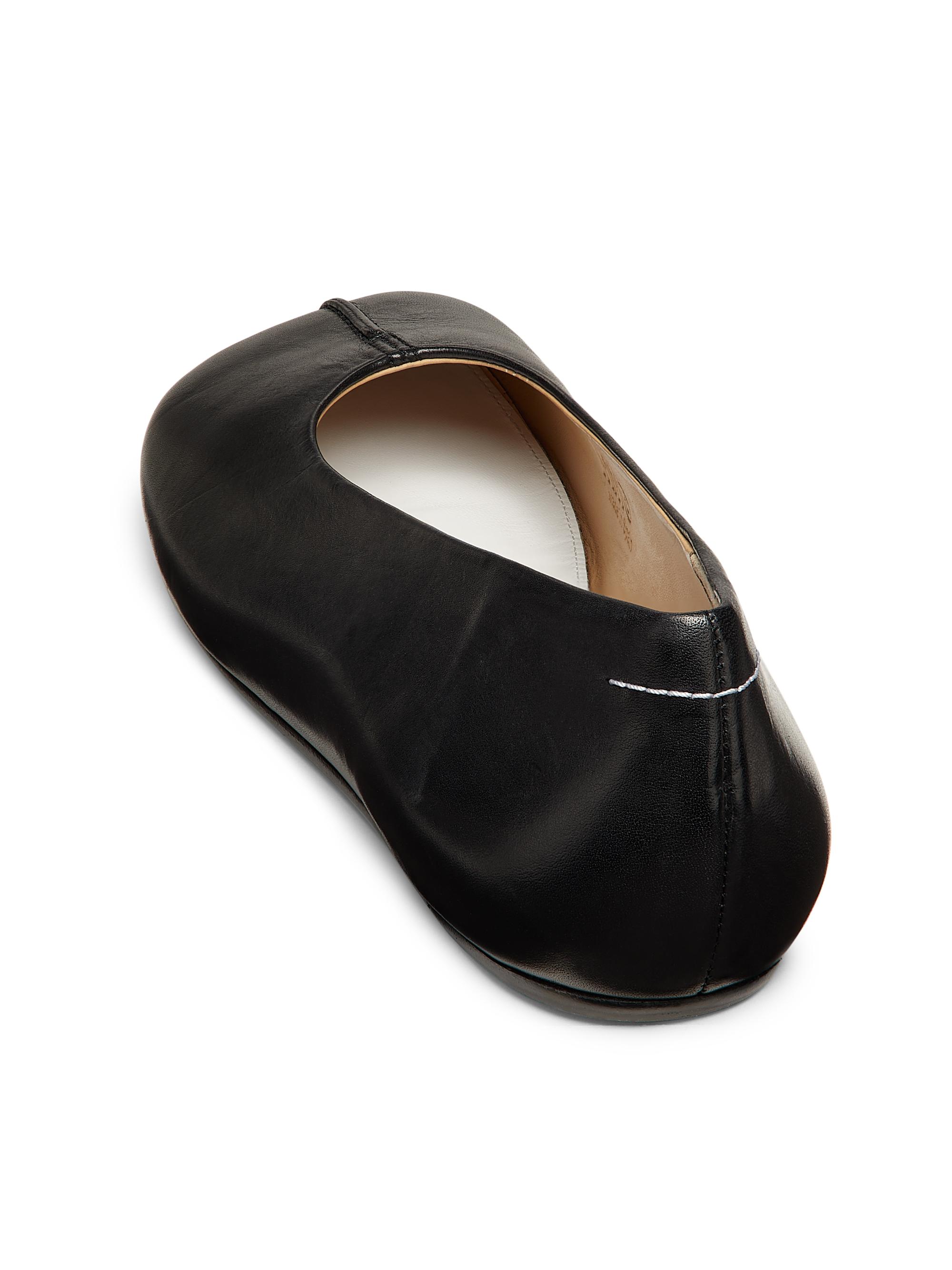 MM6 Maison Margiela Anatomic Front Seam Leather Ballet Flats