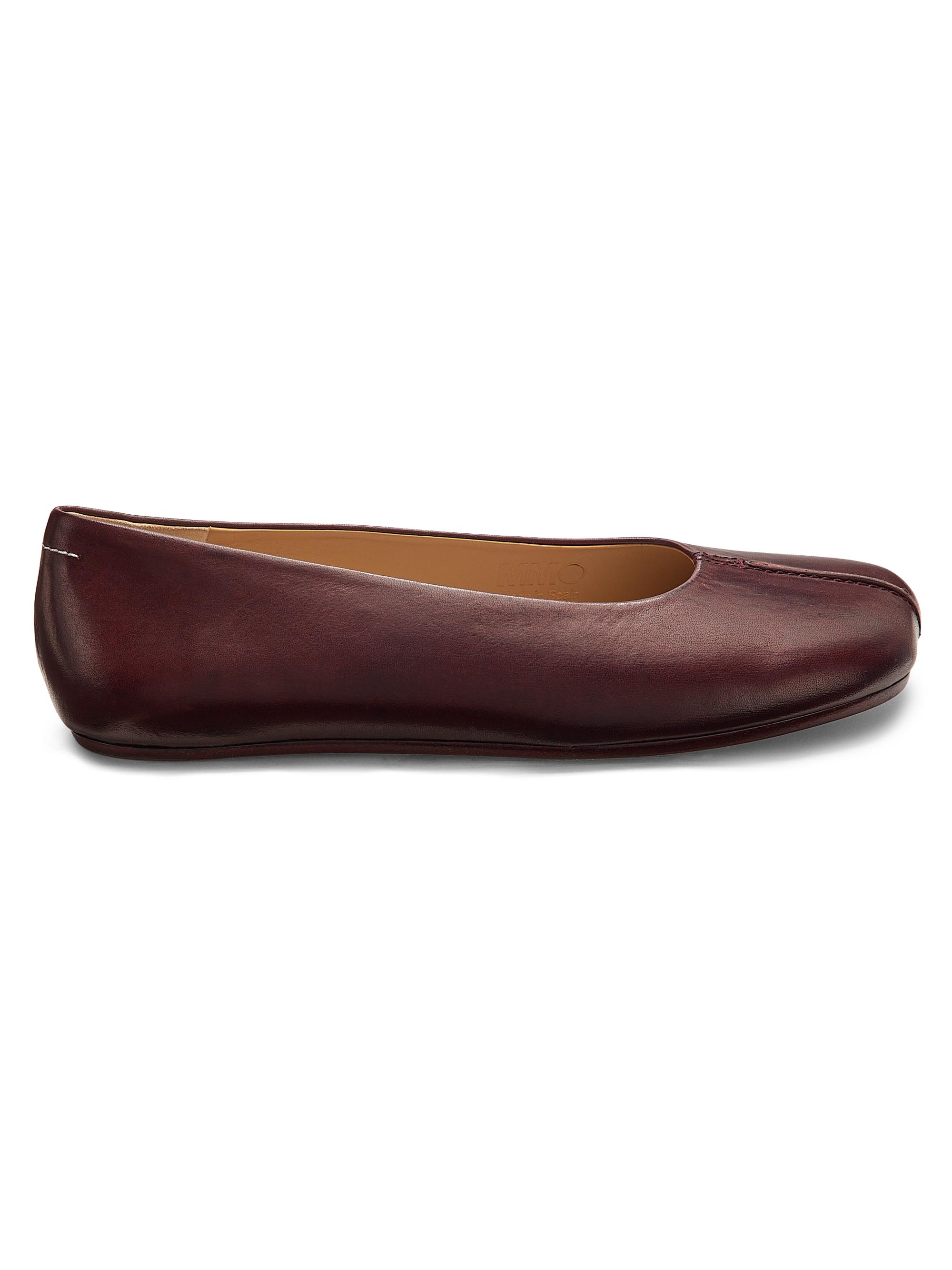 MM6 Maison Margiela Women's Anatomic Front Seam Leather Ballet Flats - Port Royale