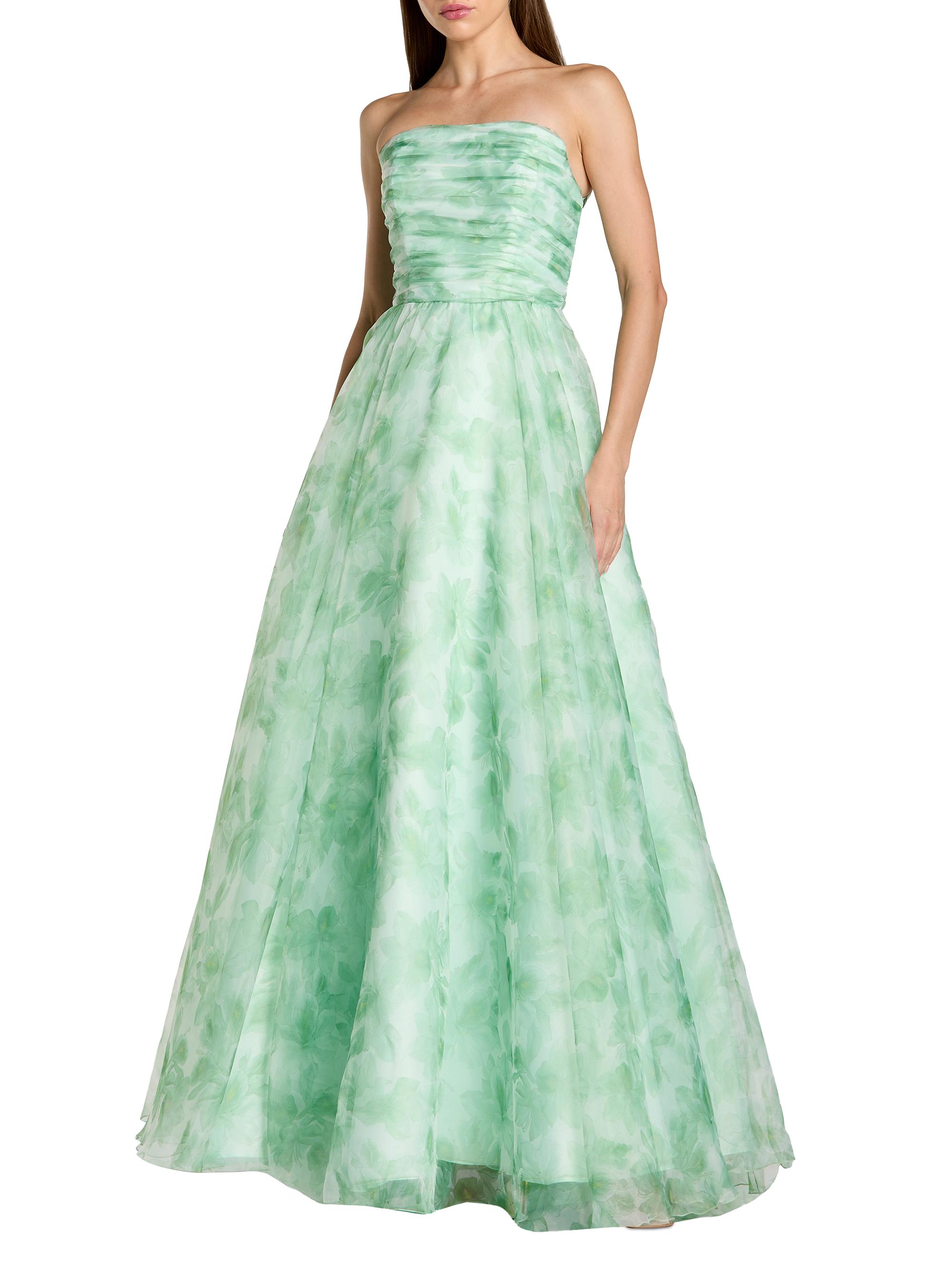 Mac Duggal Women's Prom Floral Chiffon Gown - Sage Multi