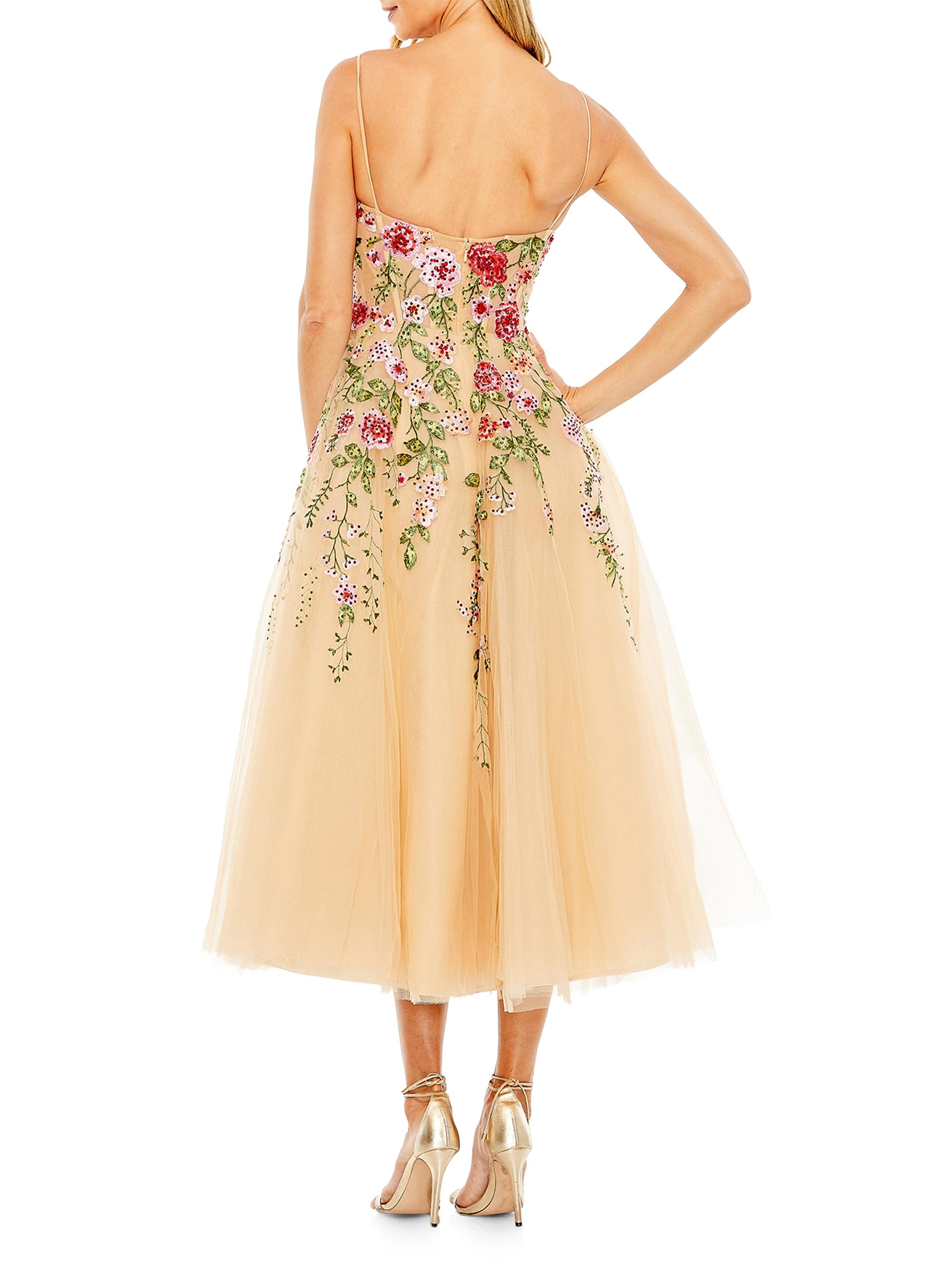 mac duggal cocktail floral embroidered v-neck midi-dress Mac Duggal - 79337 main image 0