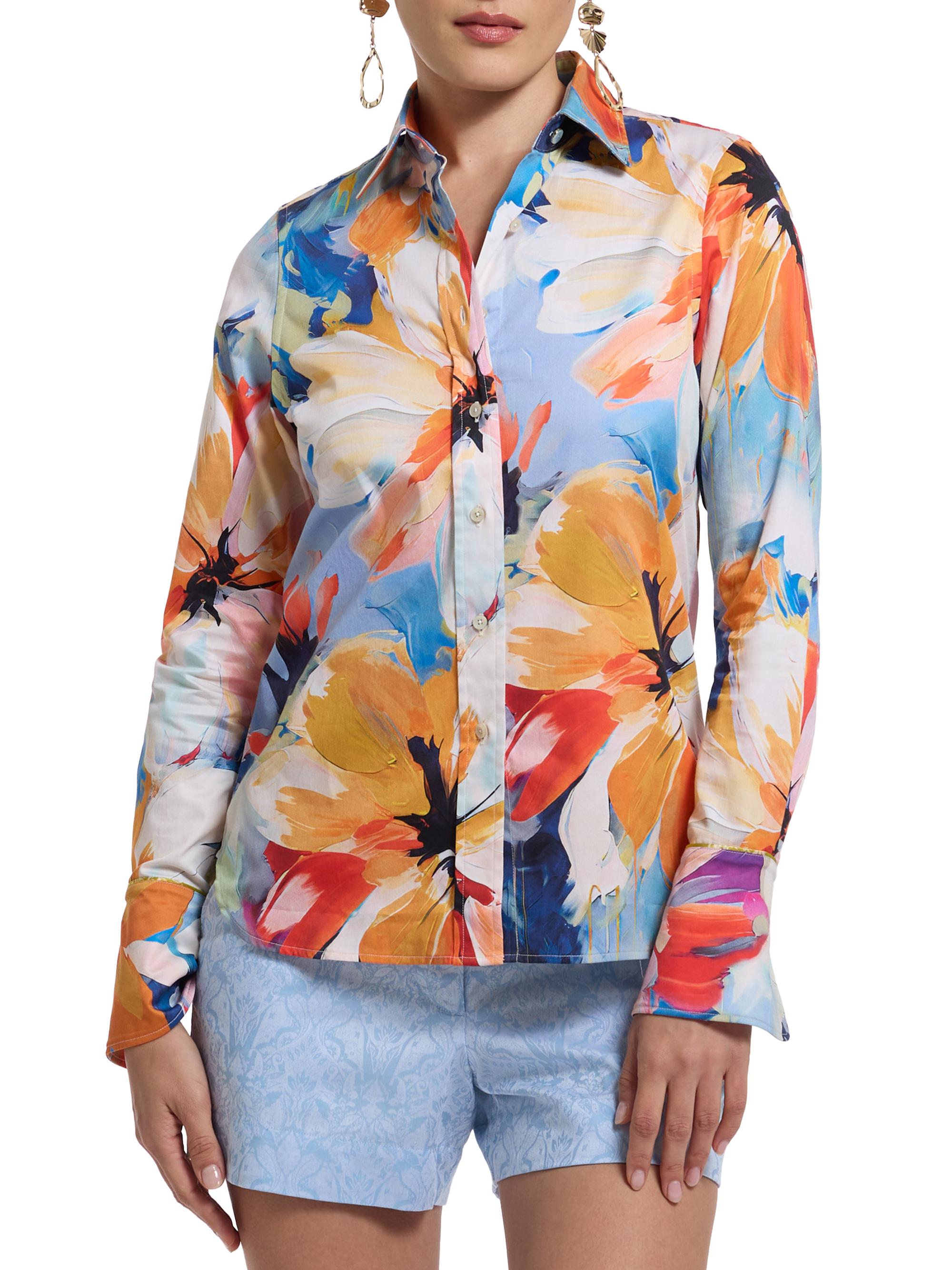 Robert Graham Women's Priscilla Floral Stretch Cotton Button-Front Shirt