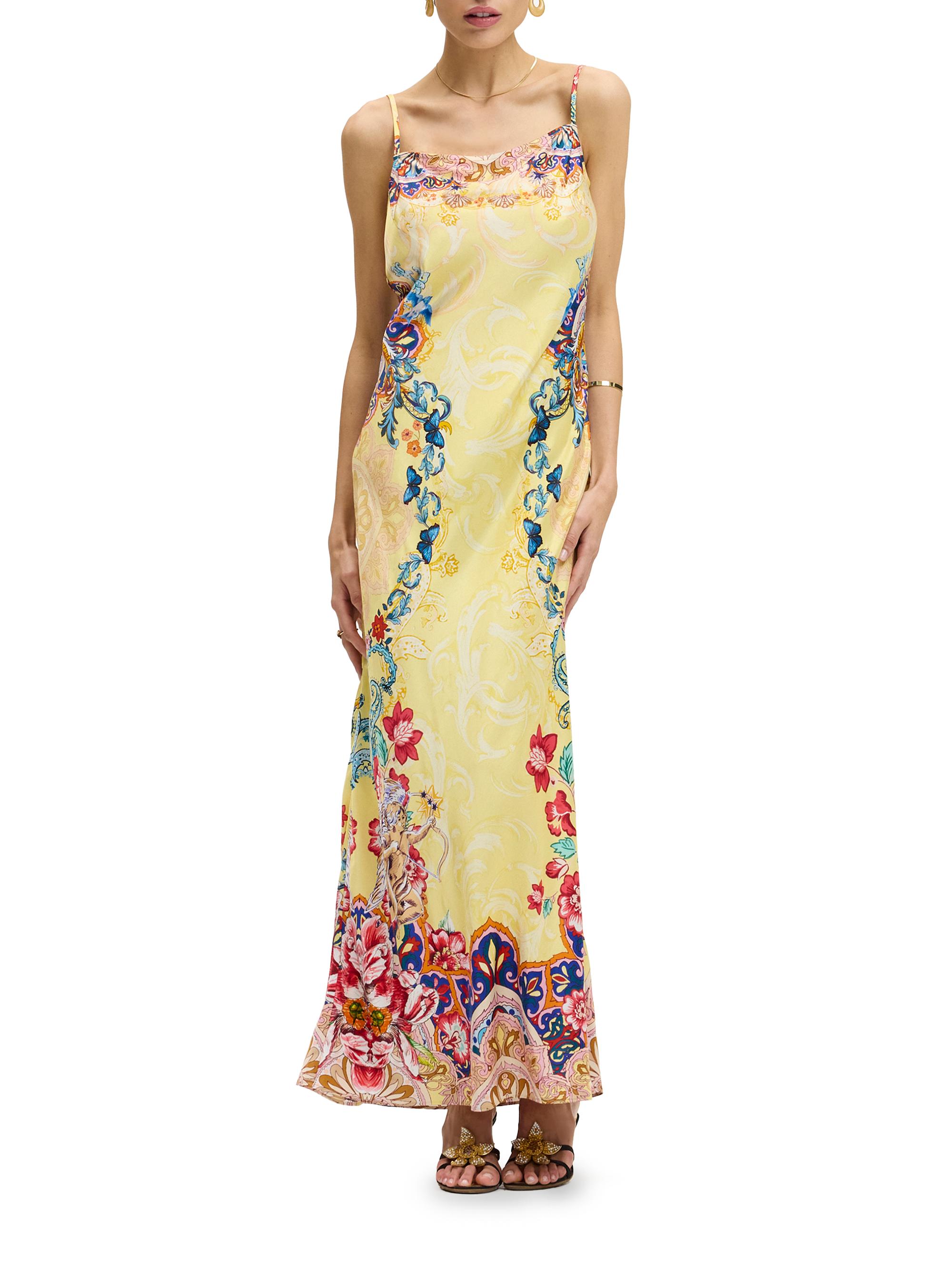 Robert Graham Women's Kaia Floral Slip Maxi Dress - Lemon