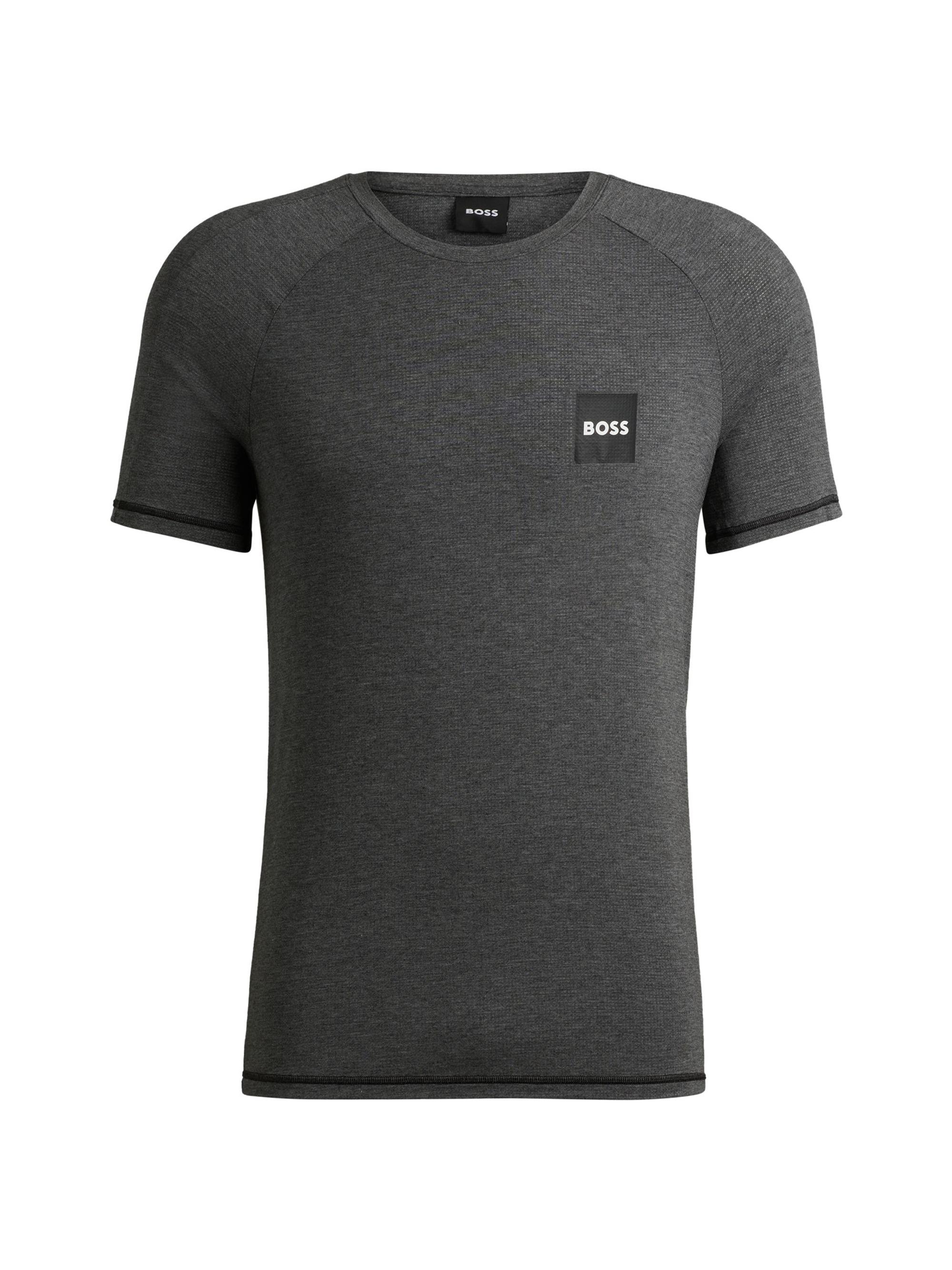 BOSS Men's Stretch-Jersey Underwear T-Shirt with Logo Print - Dark Grey