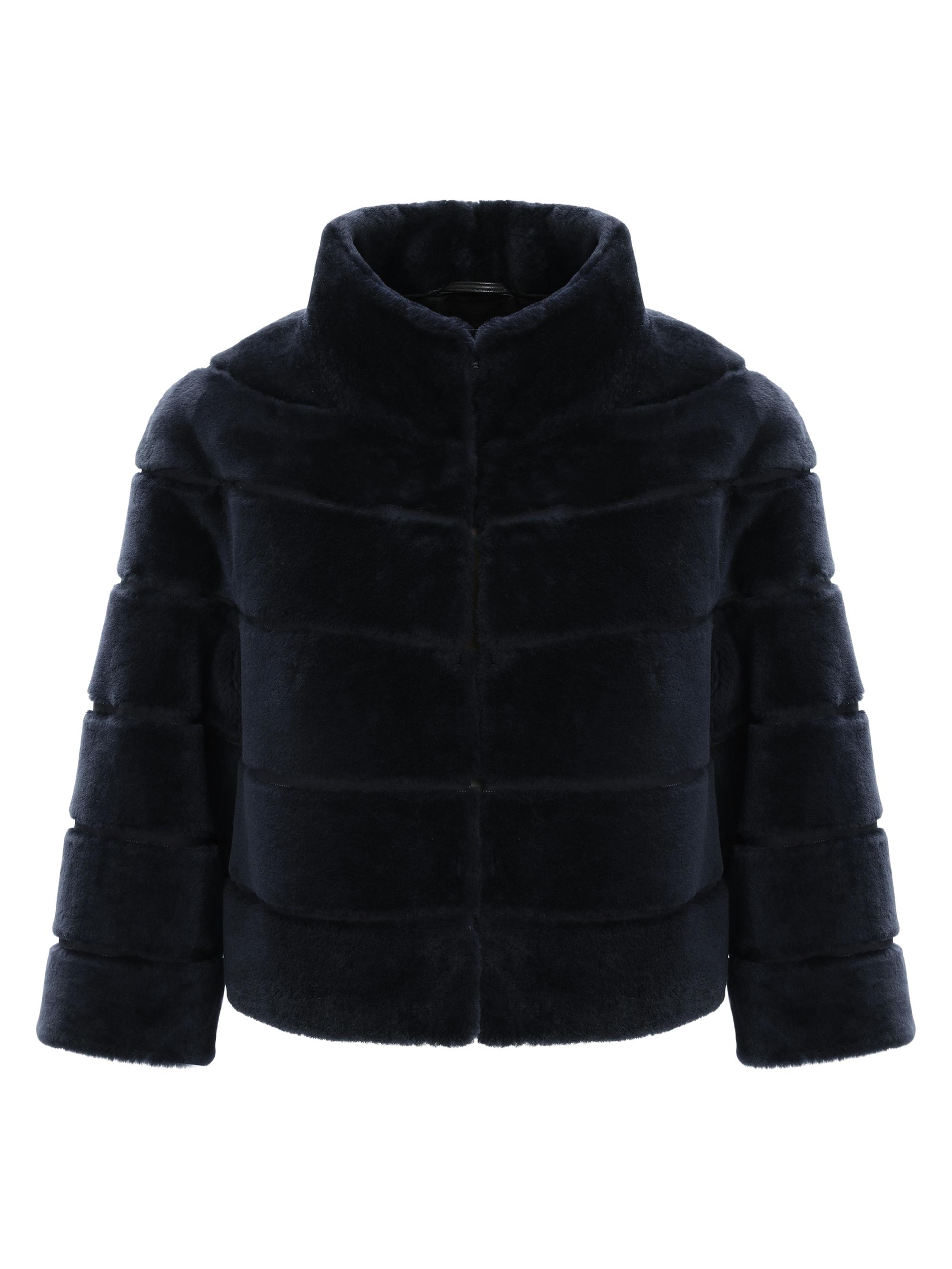 Gorski Women's Shearling Lamb Bolero Coat - Navy