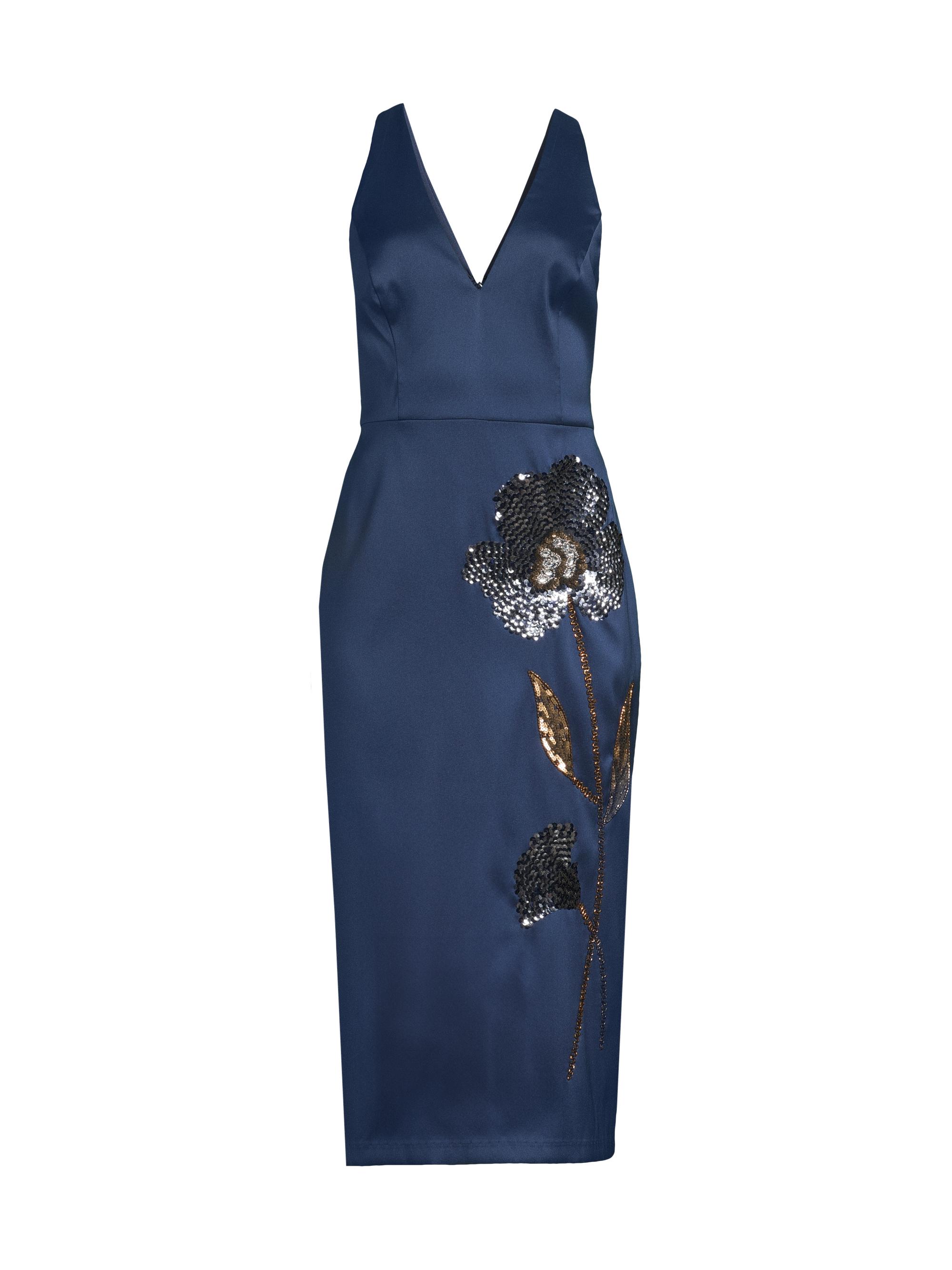 ワンピース Floral Jacquard Camisole Dress - navy Floral Jacquard Camisole Dress | Mame