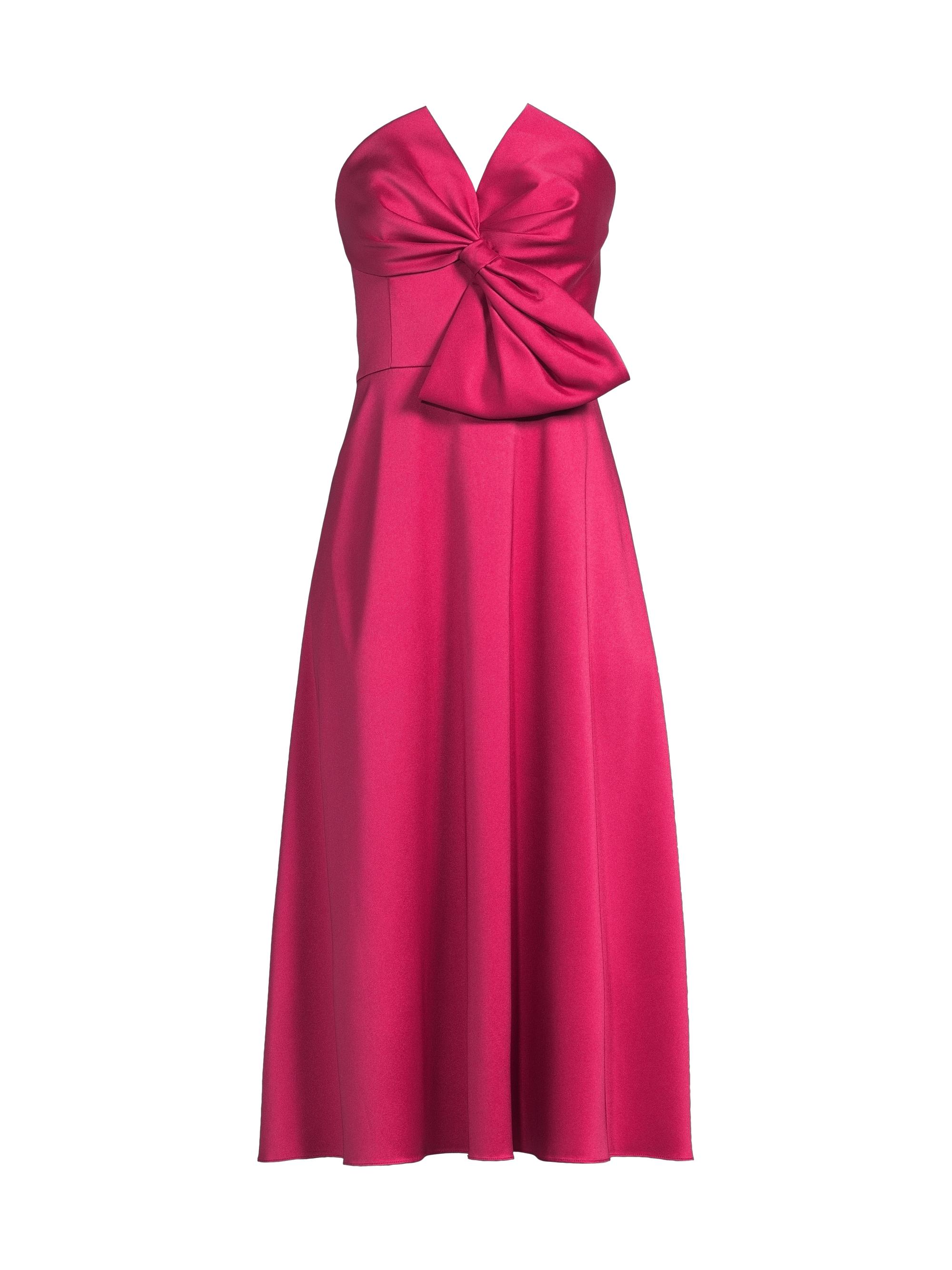 Aidan Mattox Women's Satin Bow Strapless Cocktail Dress - Faded Azalea