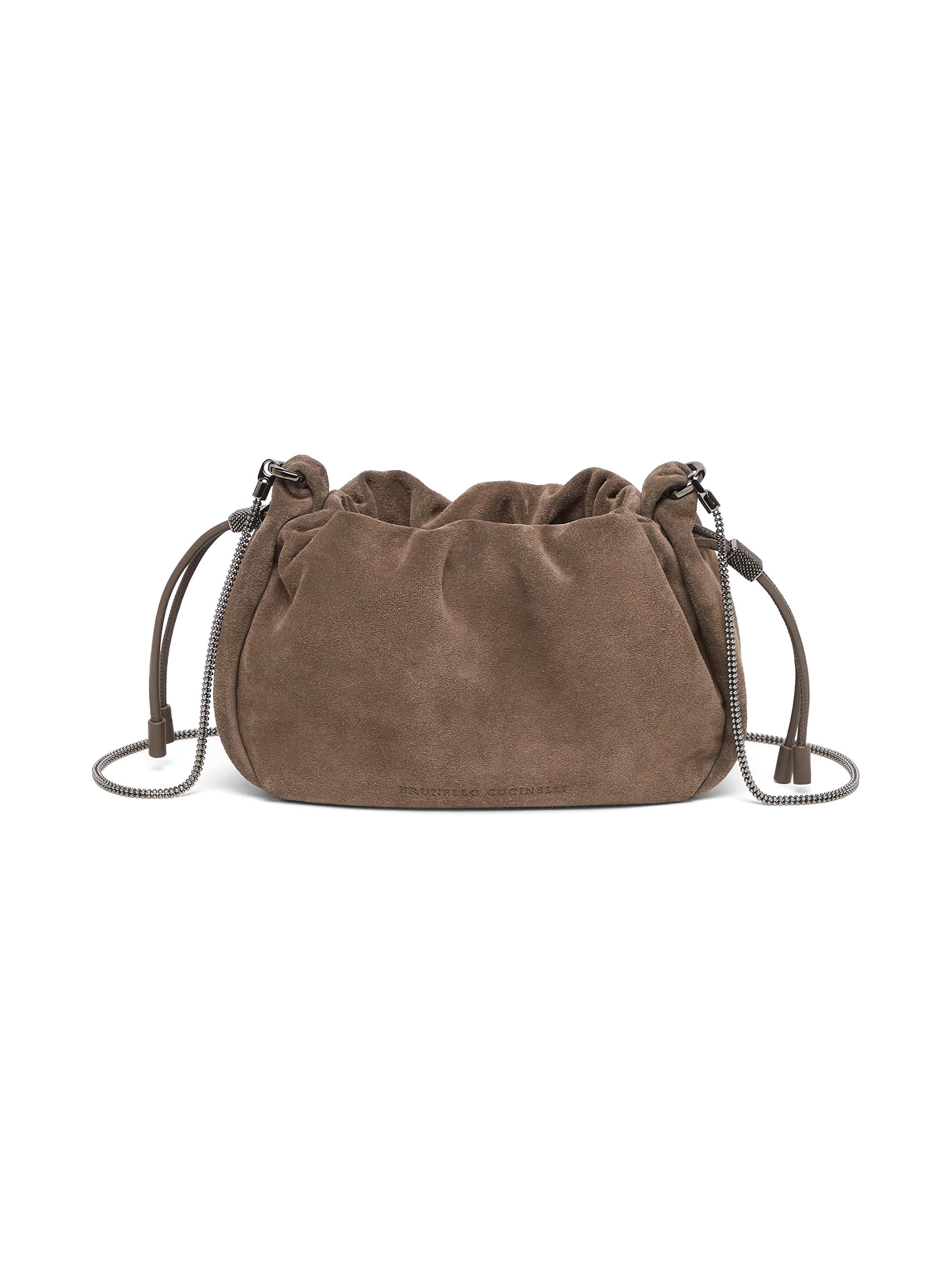 Brunello Cucinelli Women's Mellow Mini Bucket Bag in Suede - Taupe