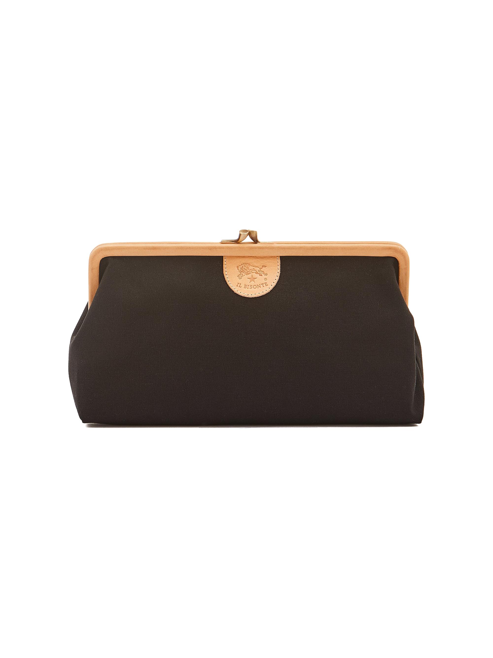 Il Bisonte Women's Classic Canvas Clutch - Nero Gold