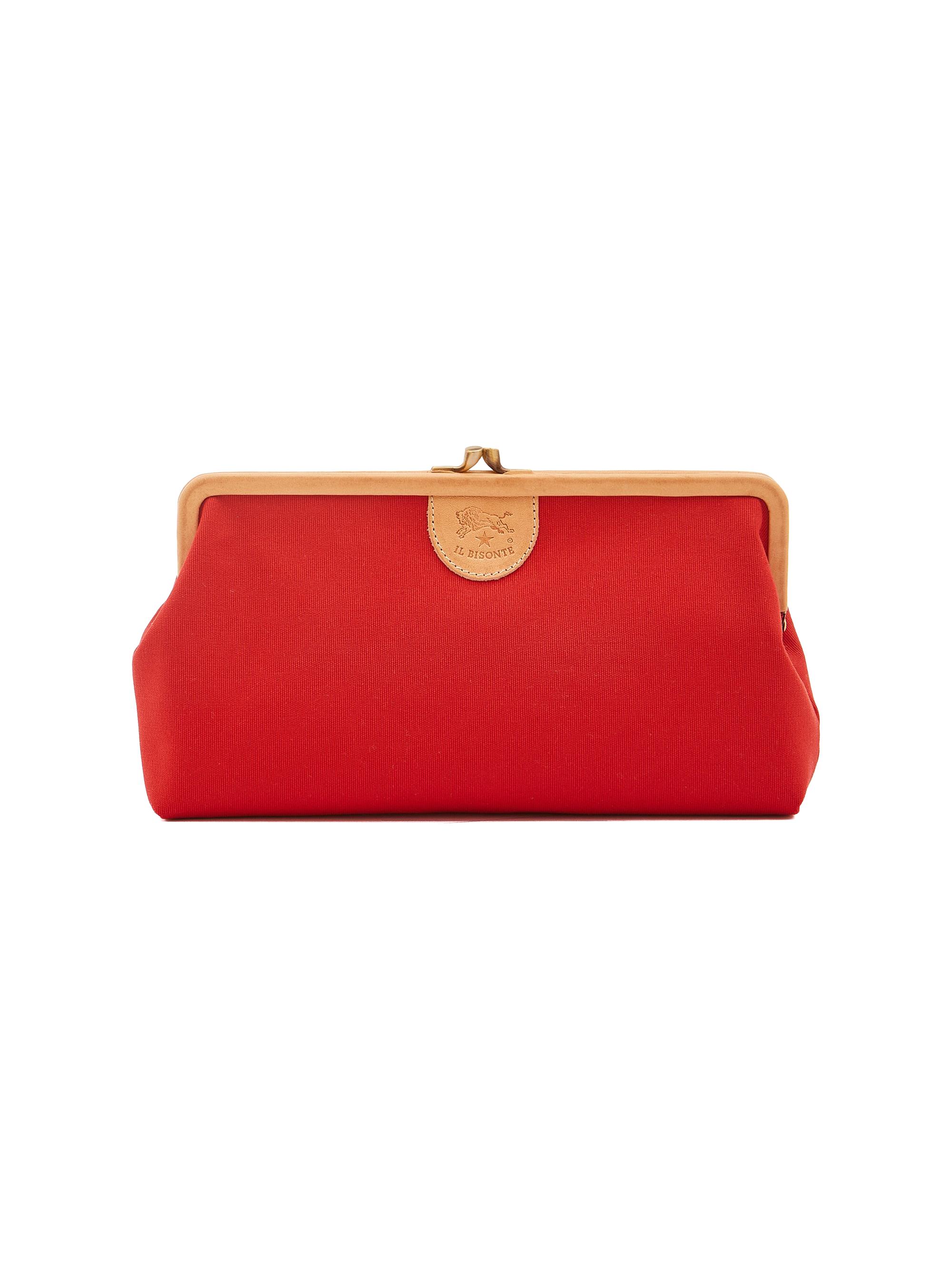 Il Bisonte Women's Classic Canvas Clutch - Red Gold
