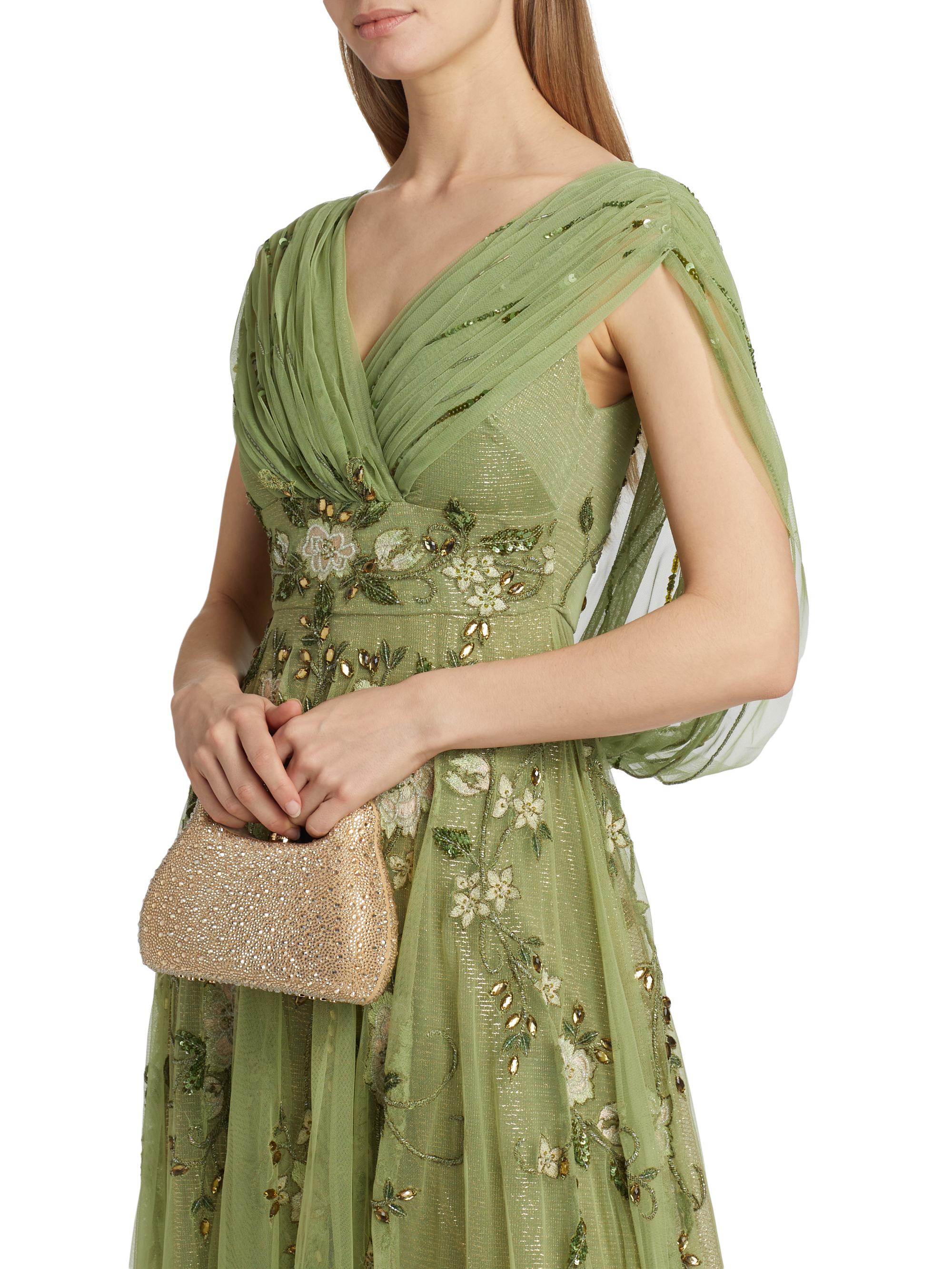 rachel in green dress Lena Green Knit Midi Dress