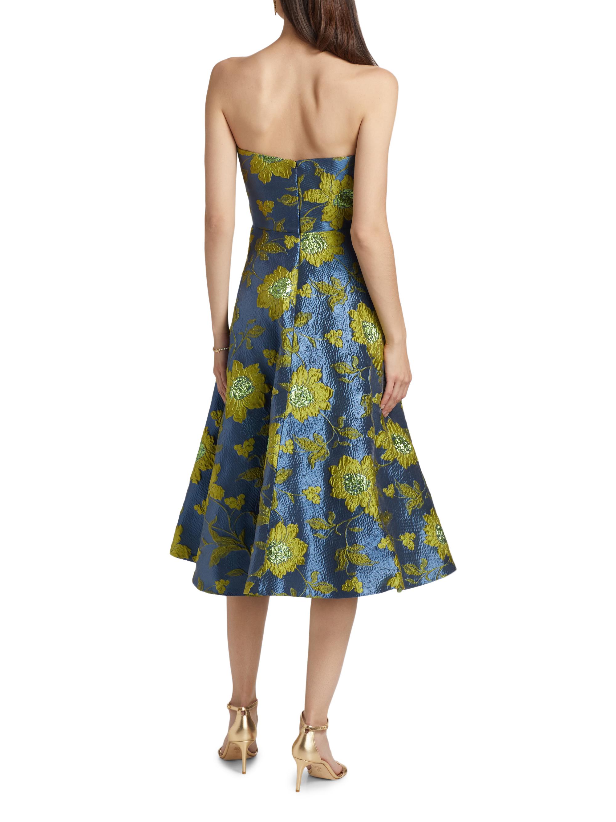 knee length dresses for ladies Navy Floral Tiered Dara Midi Dress main image 1