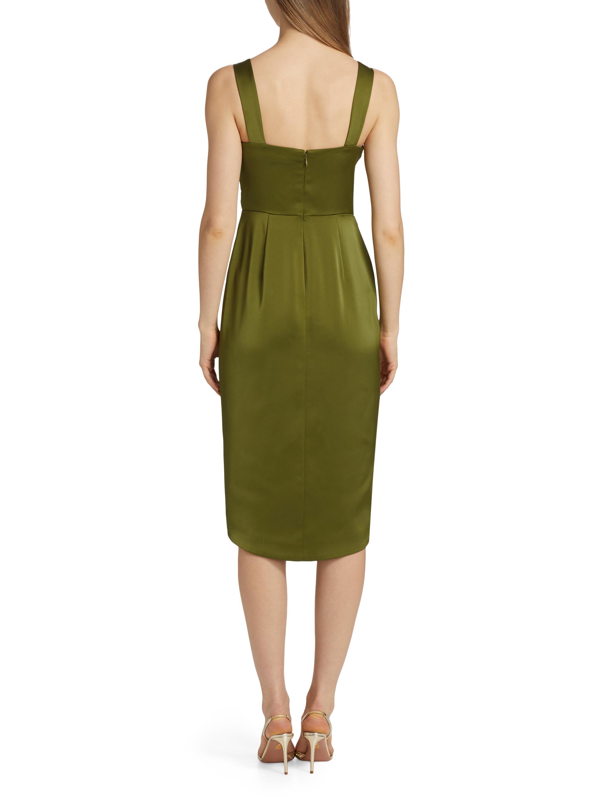 Theia Genevive Draped Satin Cocktail Dress | Saks Fifth Avenue