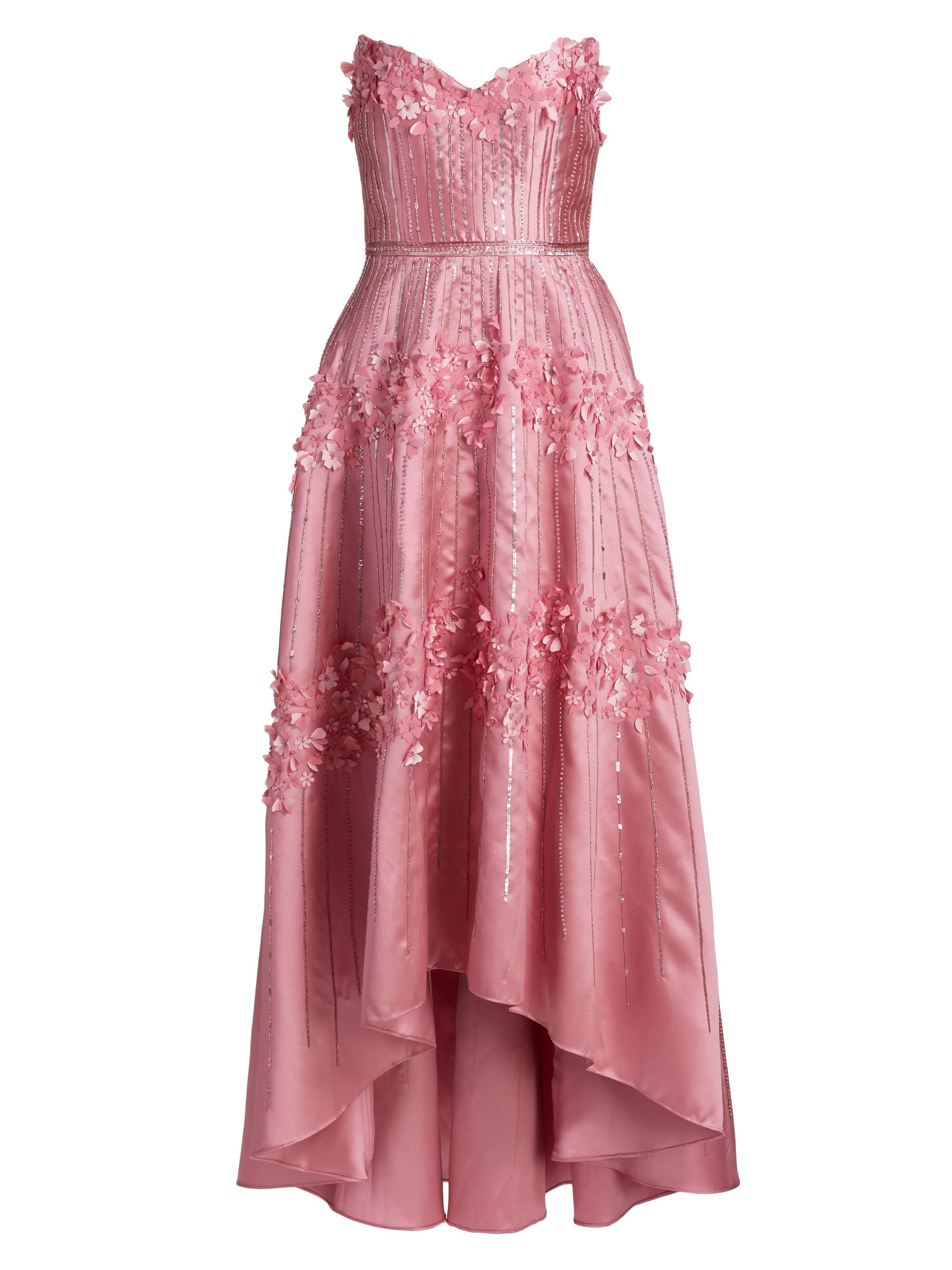 Theia Women's Toby Beaded High-Low Gown - Wild Rose