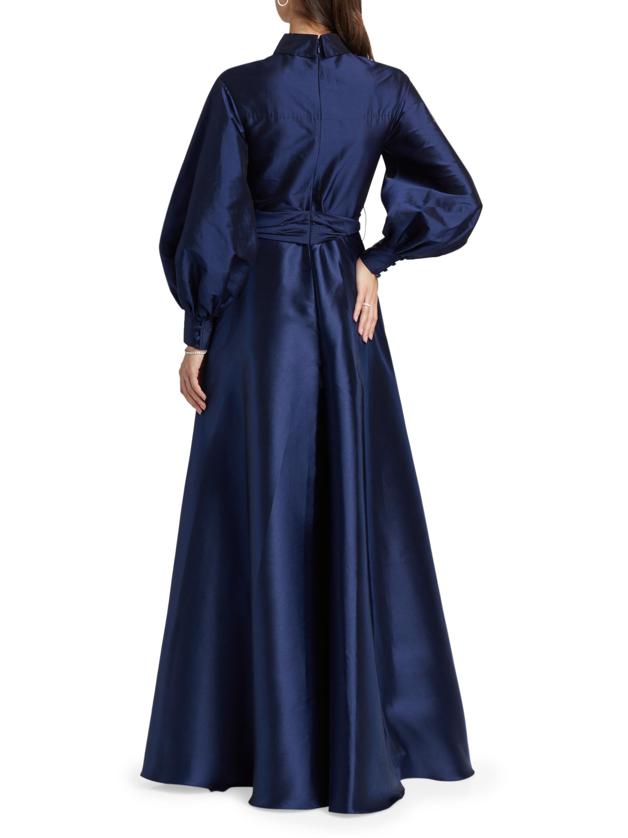 Theia Frieda Taffeta Shirtdress Gown | Saks Fifth Avenue
