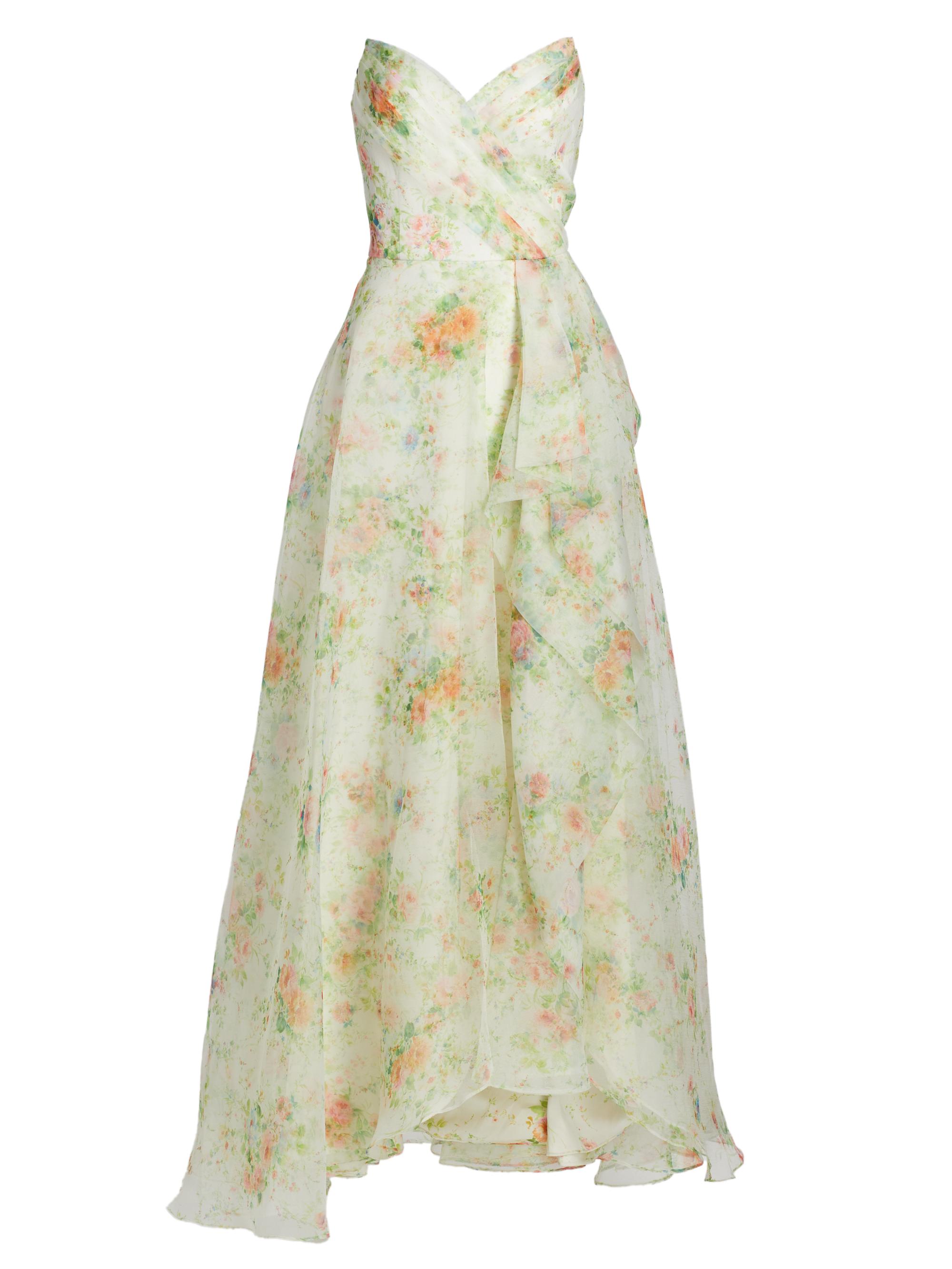 Theia Women's Tanya Organza Strapless A-Line Gown - Petite Primrose