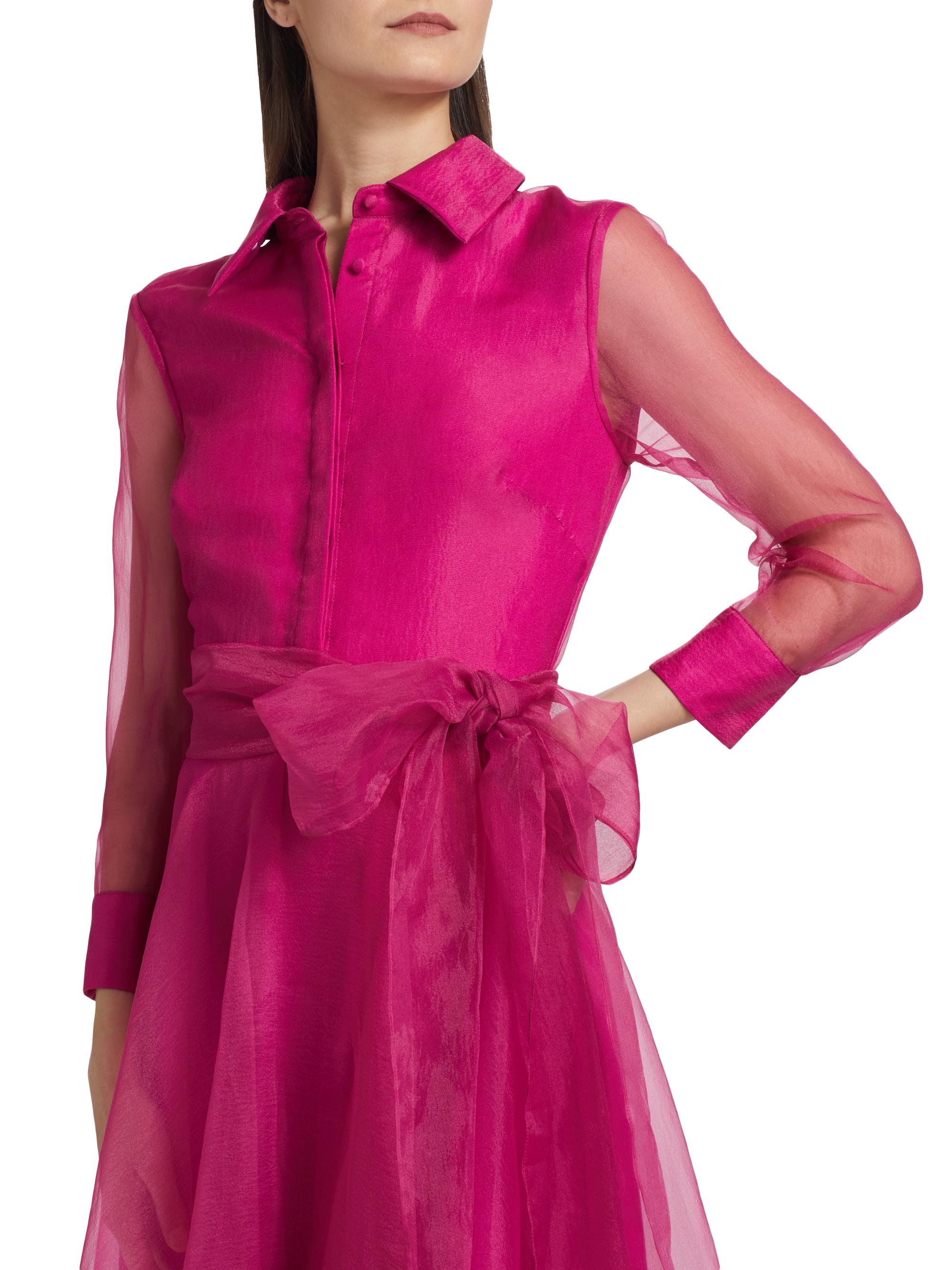 knee length dresses for ladies Fit-and-Flare Midi Dress in Cotton Organza  Akris Inc