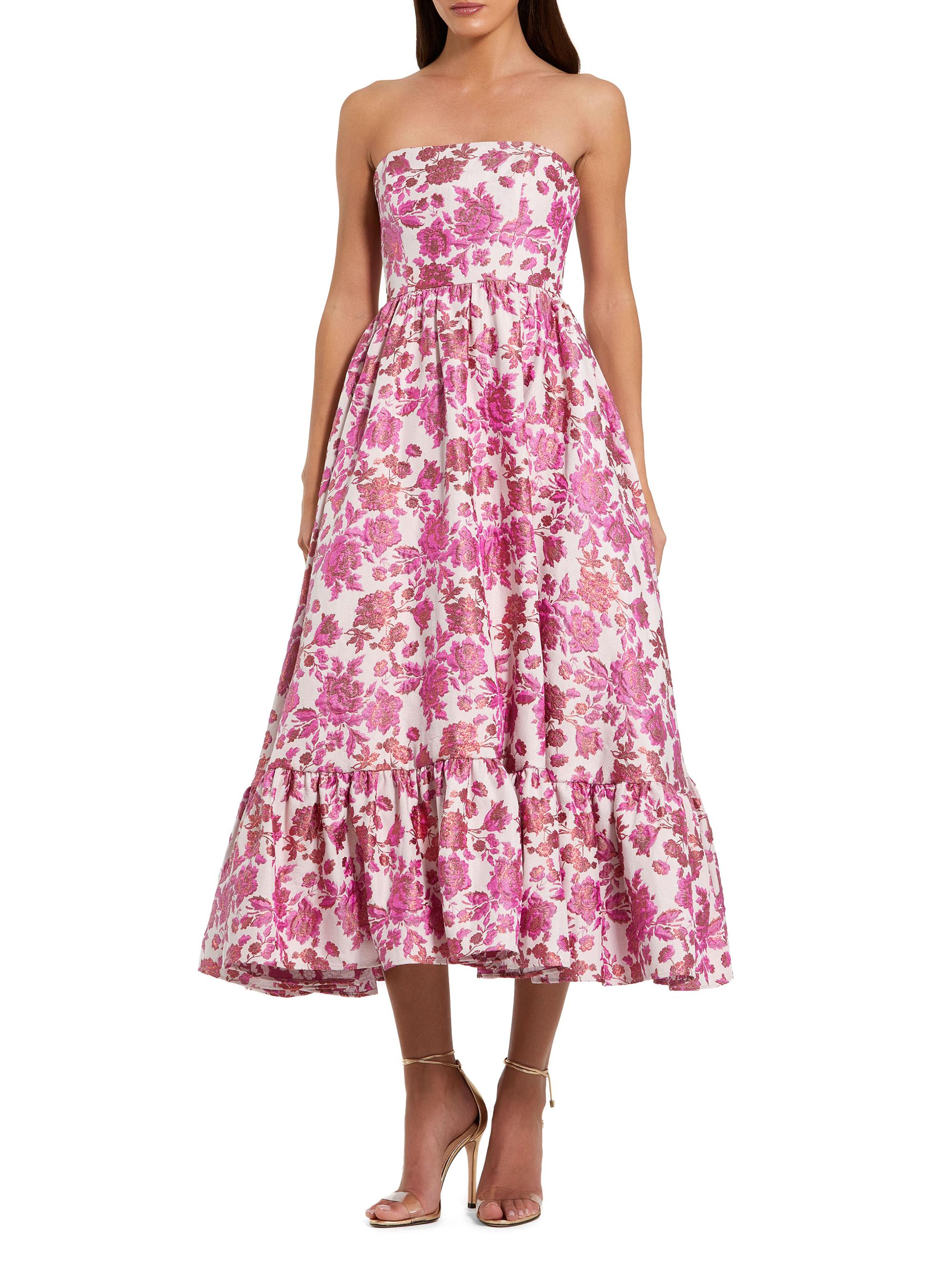 Mac Duggal Women's Floral Brocade Strapless Cocktail Dress - Pink Multi