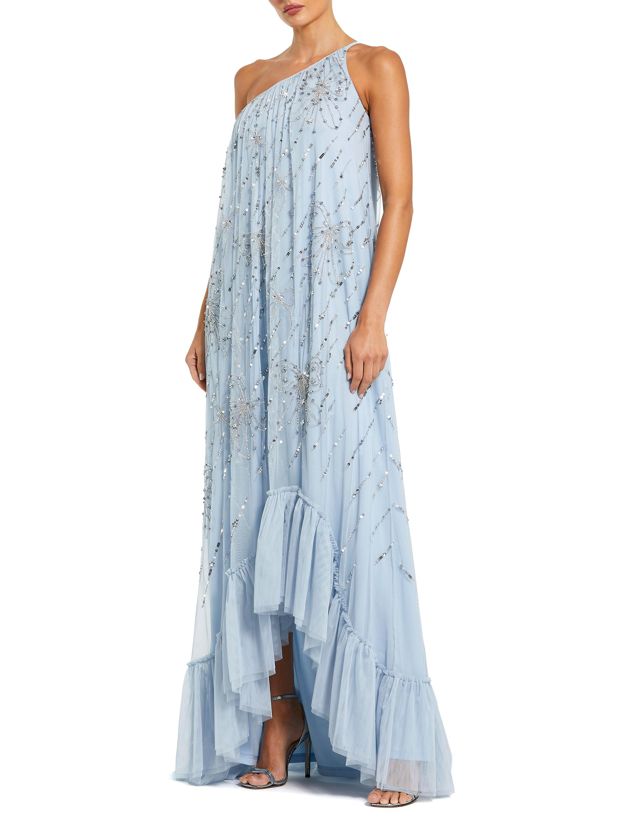 Mac Duggal Women's Embellished One-Shoulder High-Low Gown - Powder Blue