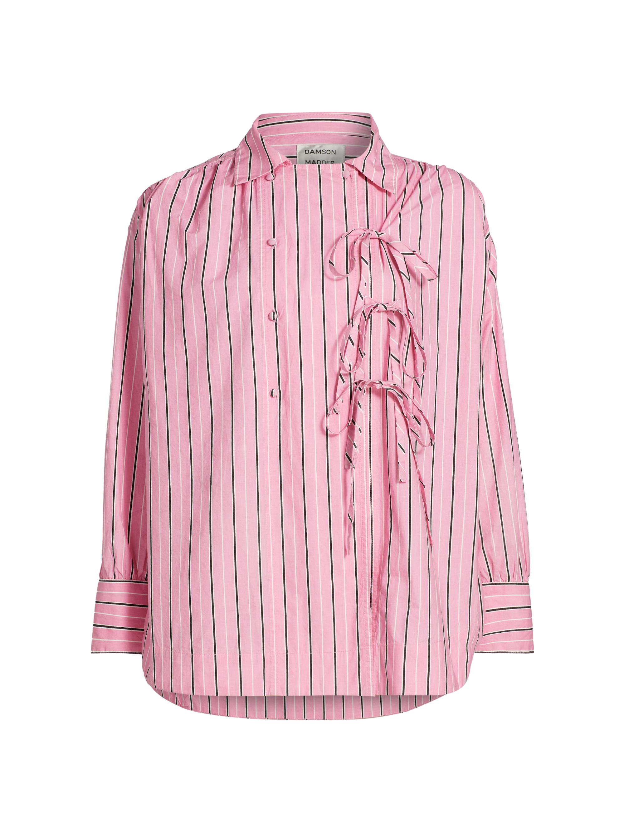 Damson Madder Women's Carmy Striped Double-Breasted Button-Front Shirt - Pink