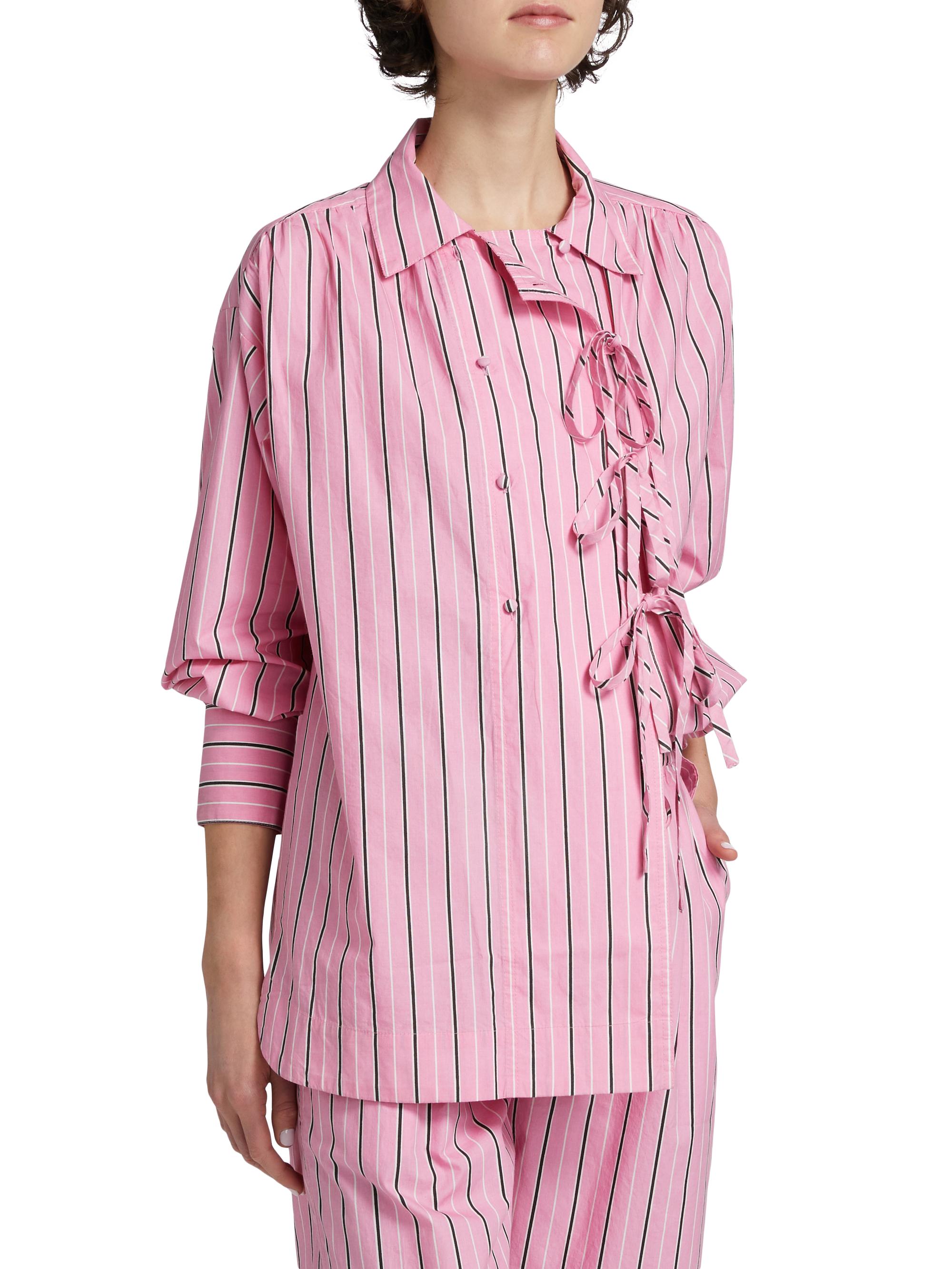 Damson Madder Carmy Striped Double-Breasted Button-Front Shirt