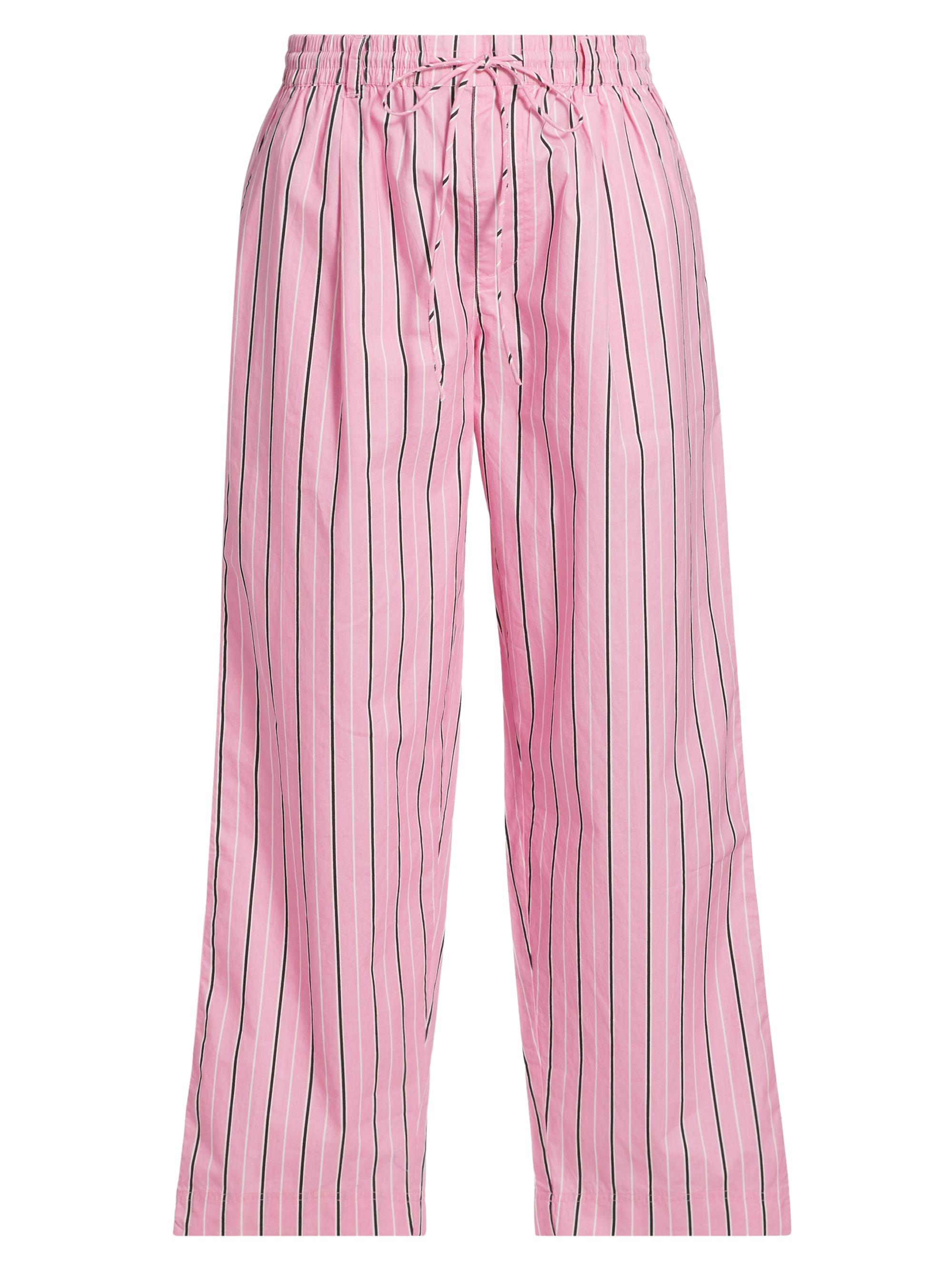 Damson Madder Women's George Striped Cotton Trousers - Pink