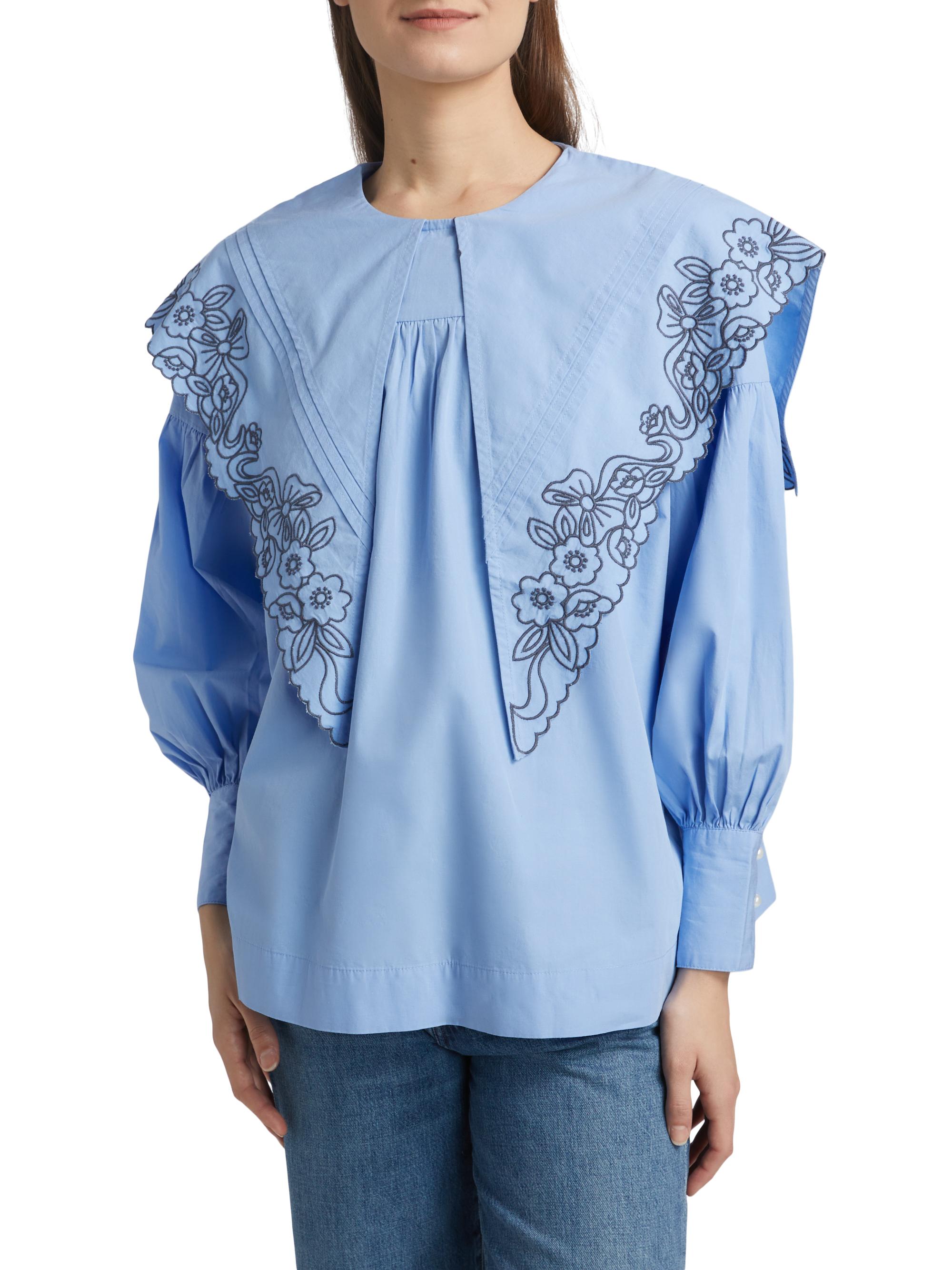 Candy Embroidered Cotton Blouse