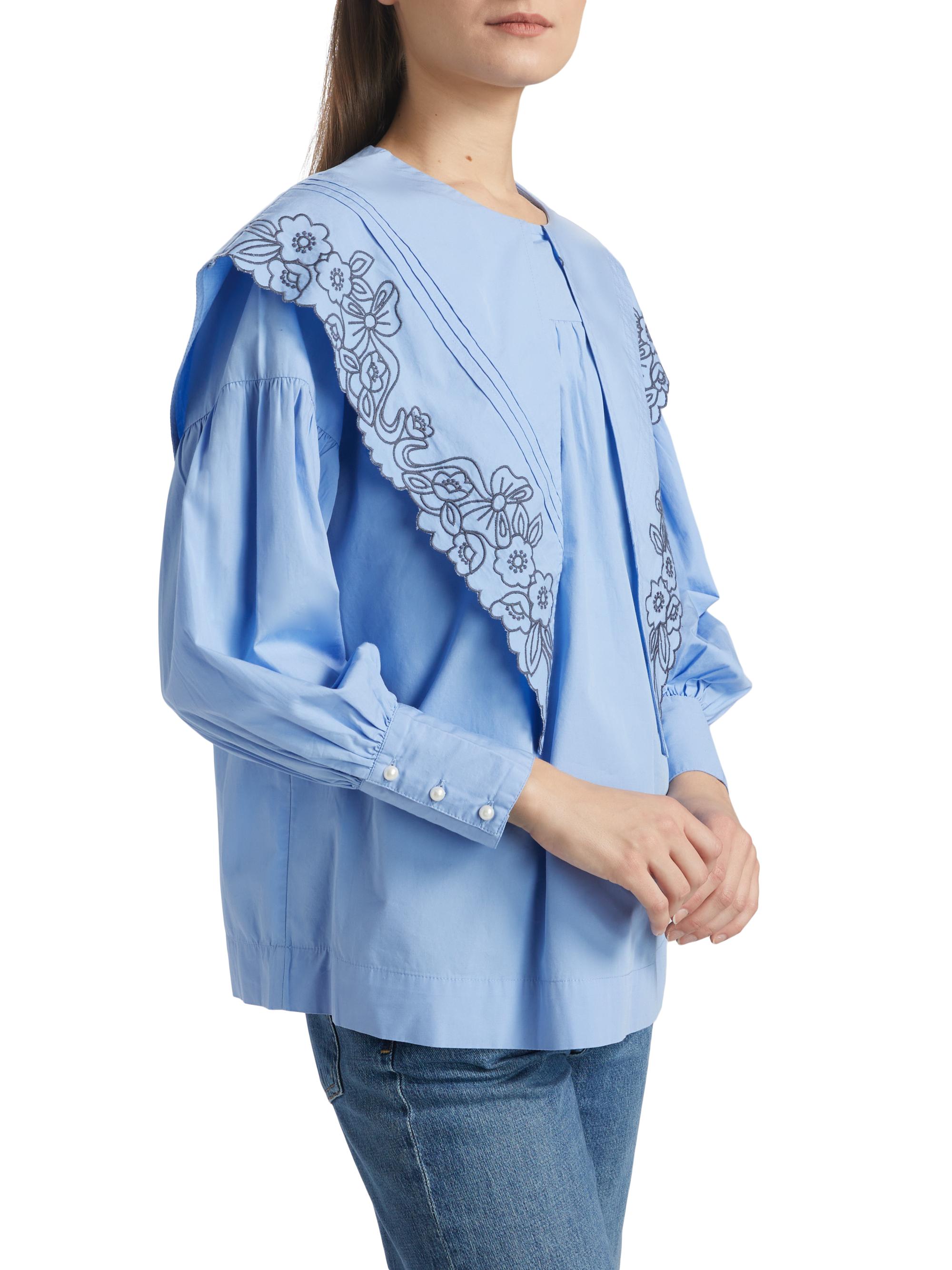 Candy Embroidered Cotton Blouse