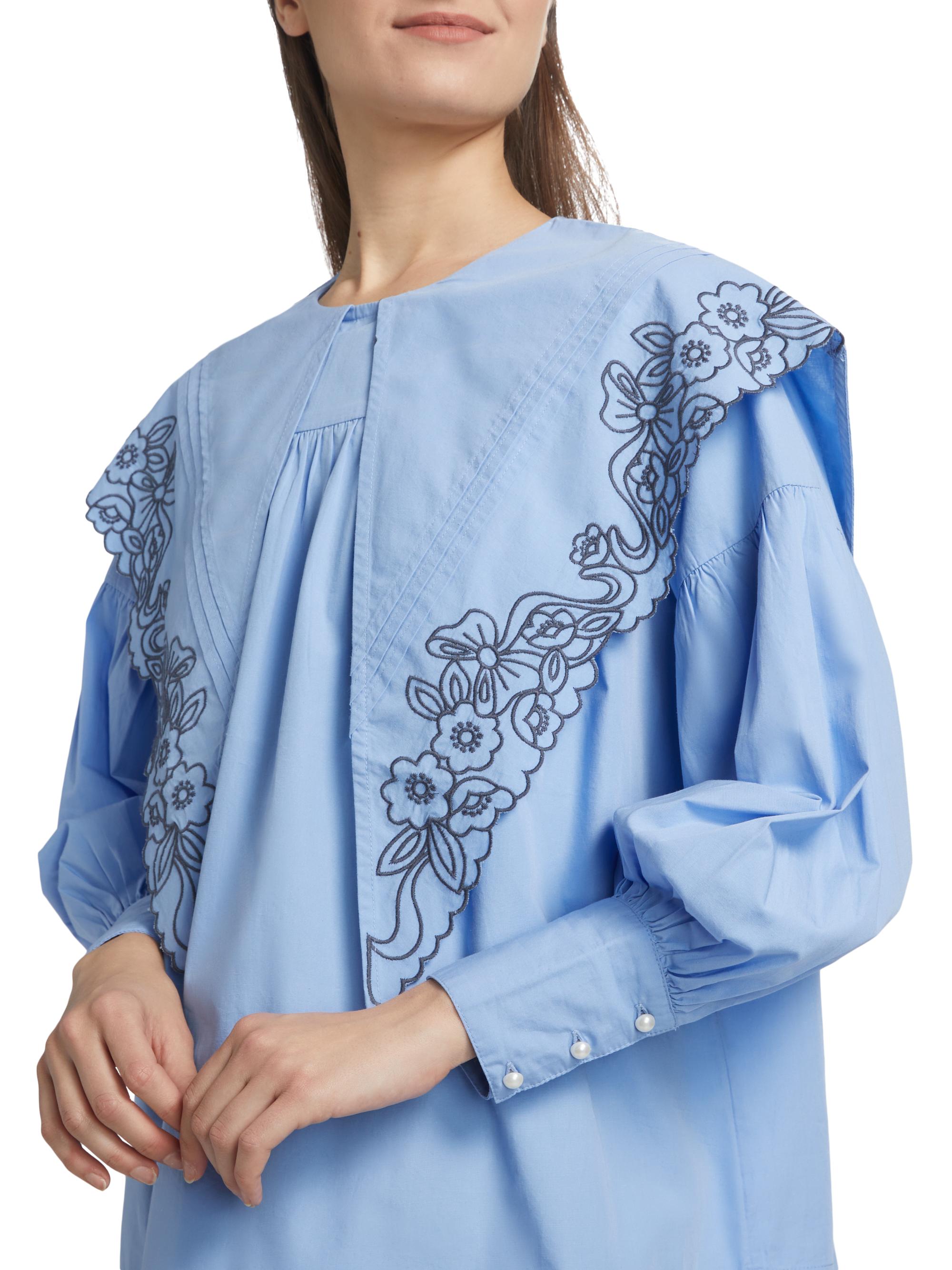 Damson Madder Candy Embroidered Cotton Blouse | Saks Fifth Avenue