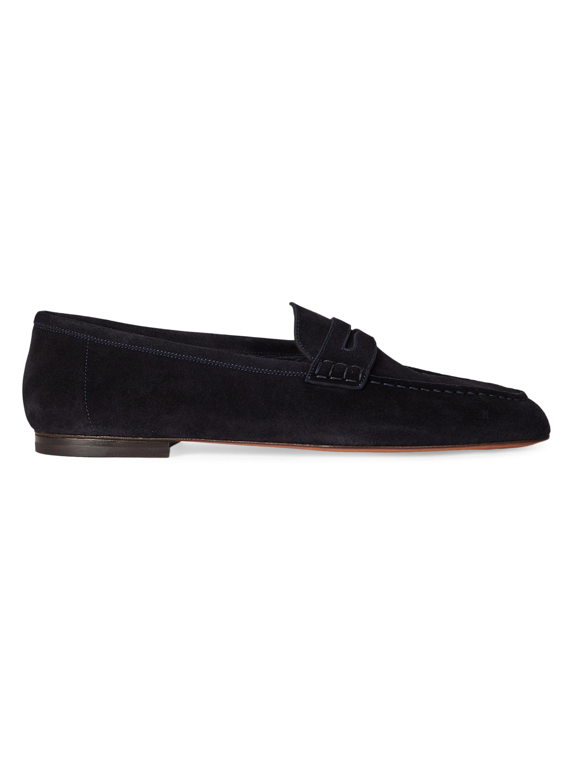 Ralph Lauren Purple Label Men's Collins Suede Penny Loafers - Classic Chairman Navy