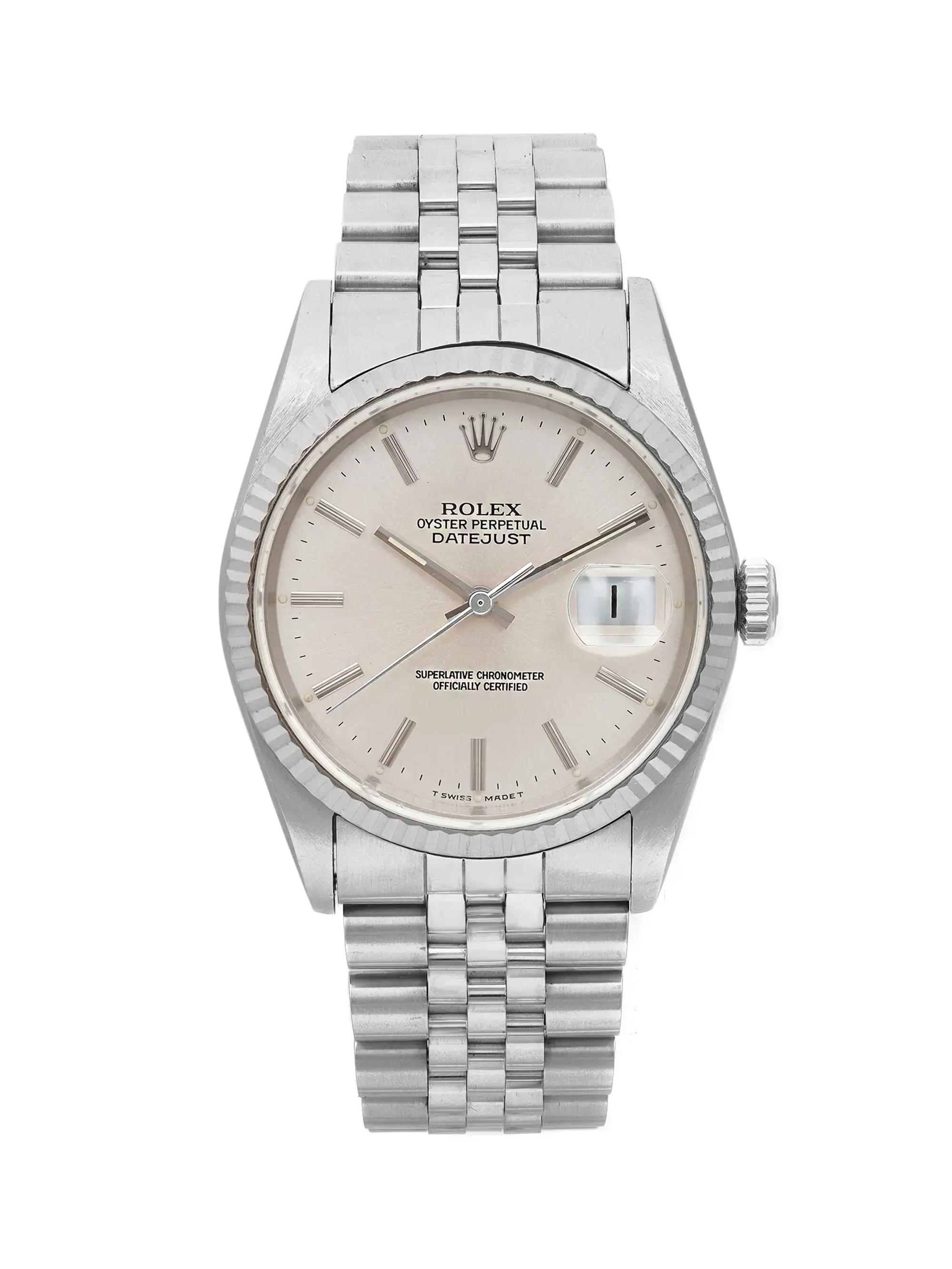 Rolex Pre-Owned  Datejust 36MM Jubilee Steel Silver Dial Men's Automatic Watch - Silver