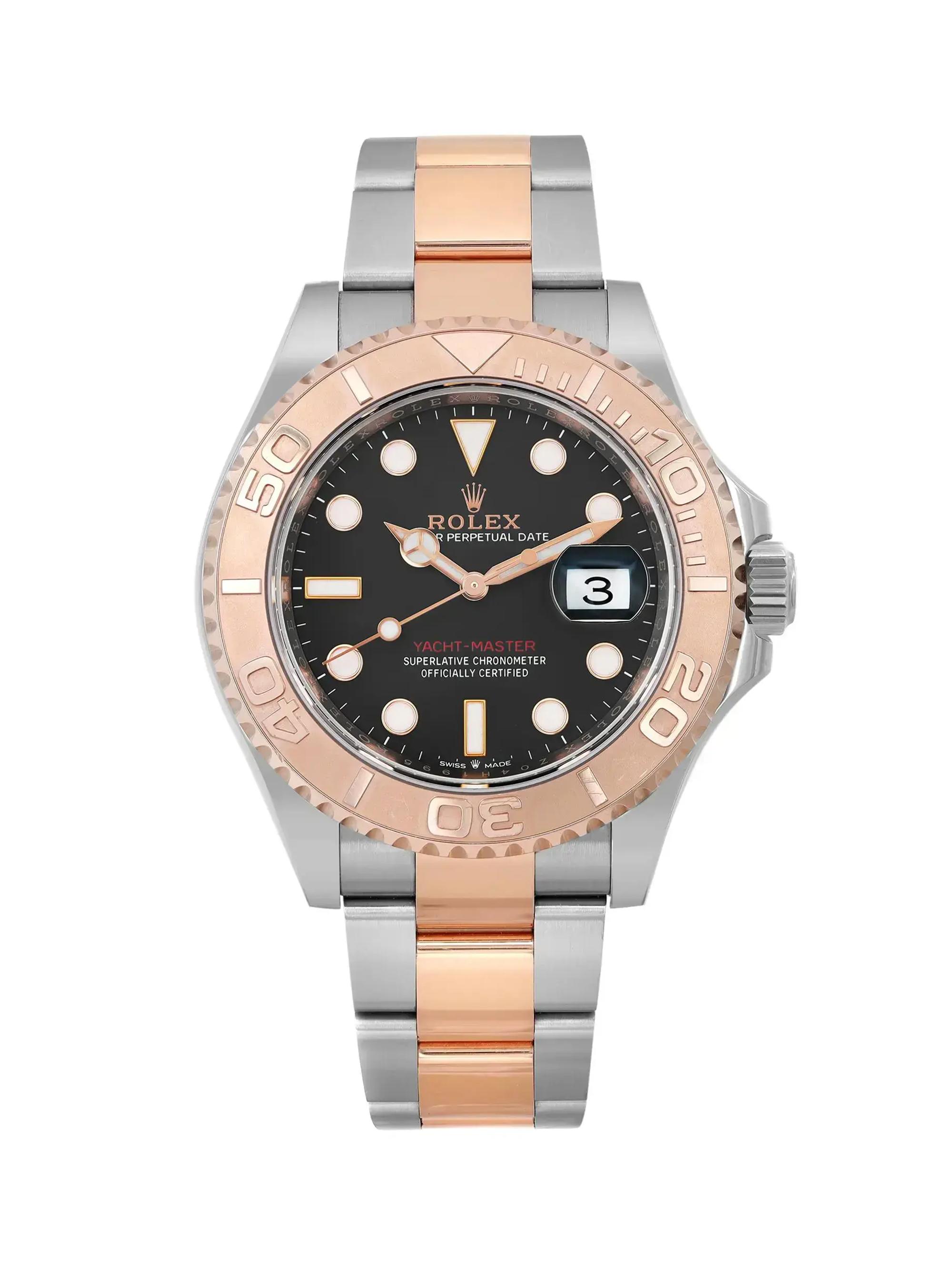 Rolex Pre-Owned  Yacht Master 40MM Steel 18K Everose Gold Black Dial Automatic Men's Watch - Rose Gold
