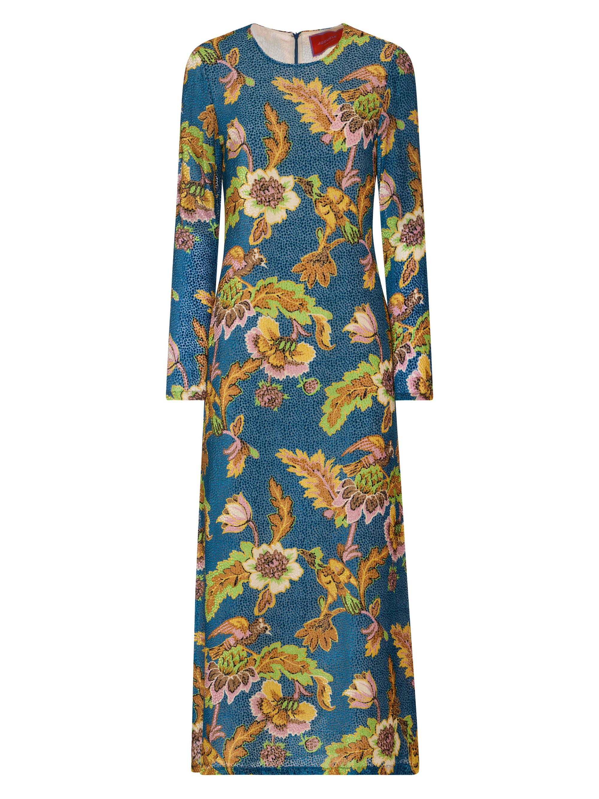La DoubleJ Women's Long Sleeve Swing Dress - Lark Blue Petrol