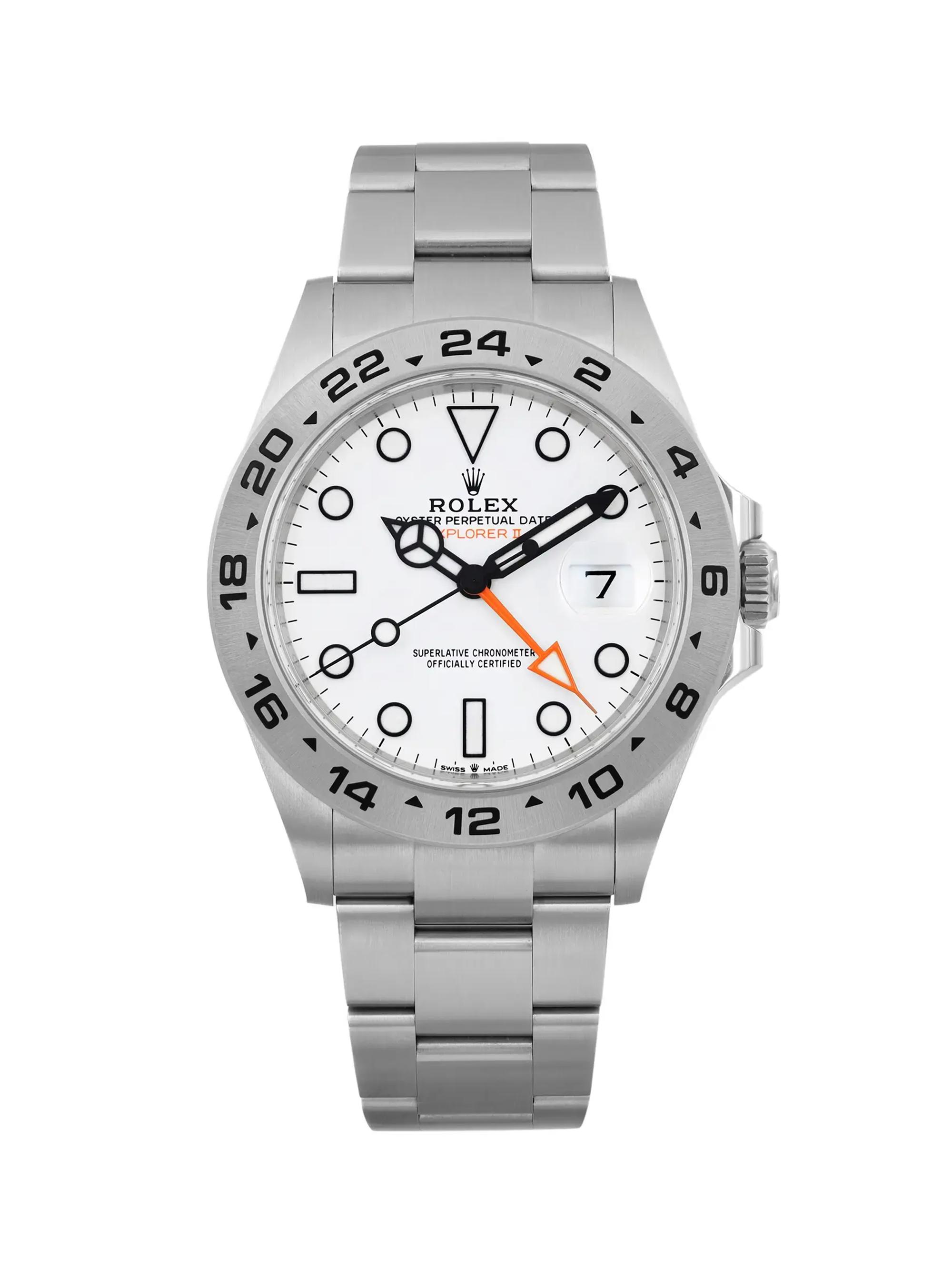 Rolex Pre-Owned  Explorer II GMT 42MM Steel White Dial Automatic Oyster Men's Watch - Steel