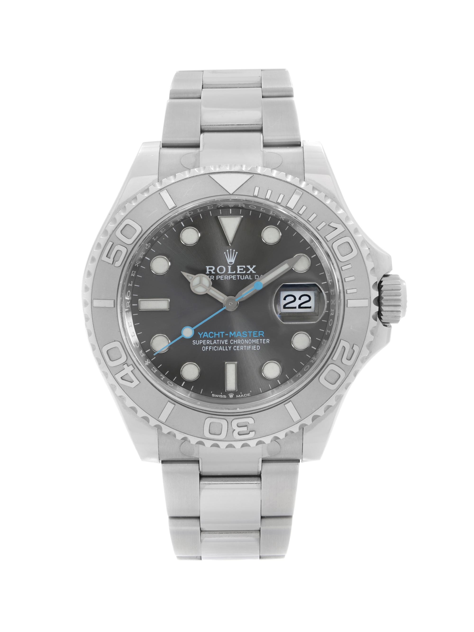 Rolex Pre-Owned  Yacht-Master 40MM Steel Platinum Rhodium Dial Automatic Men's Watch - Silver