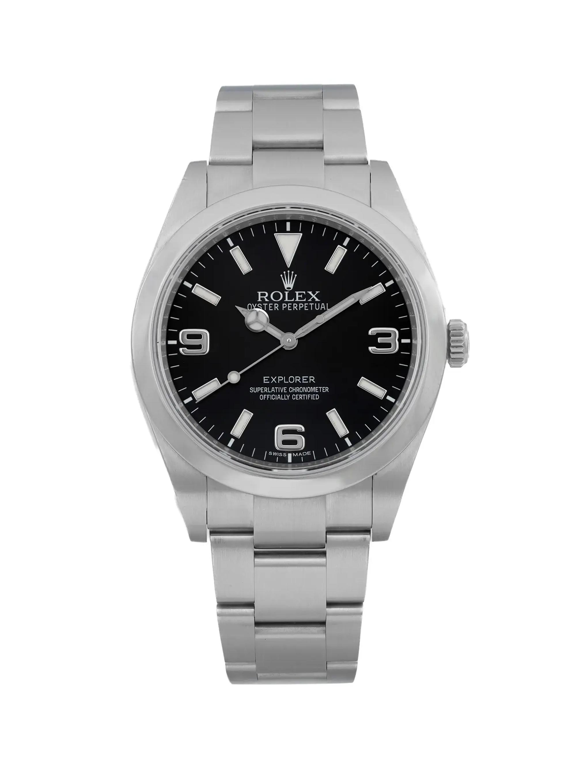 Rolex Men's Pre-Owned  Explorer 39MM Steel Black Dial Automatic Mens Automatic Watch - Steel