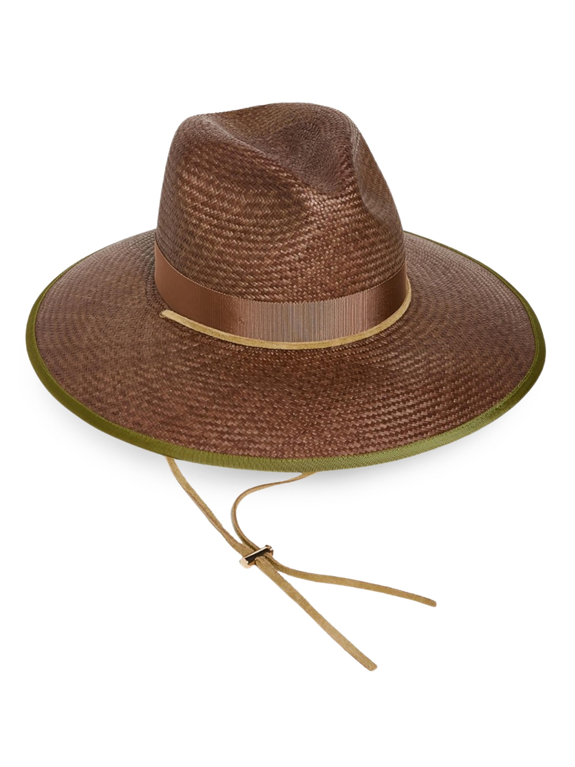 Freya Women's Chestnut Woven Straw Hat - Burgundy