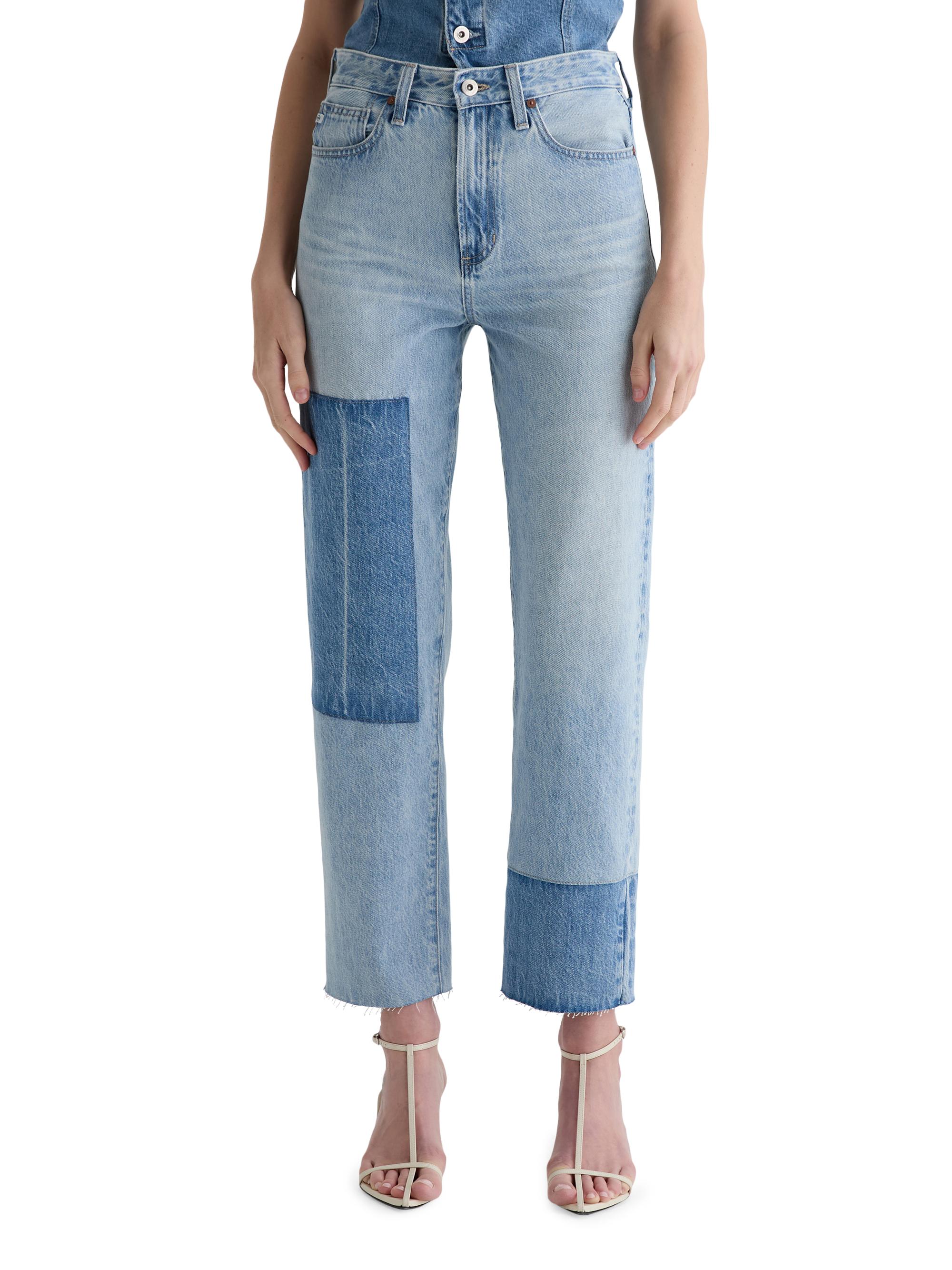 AG Jeans Women's Brinley Patchwork High-Rise Straight-Leg Crop Jeans - Carpinteria