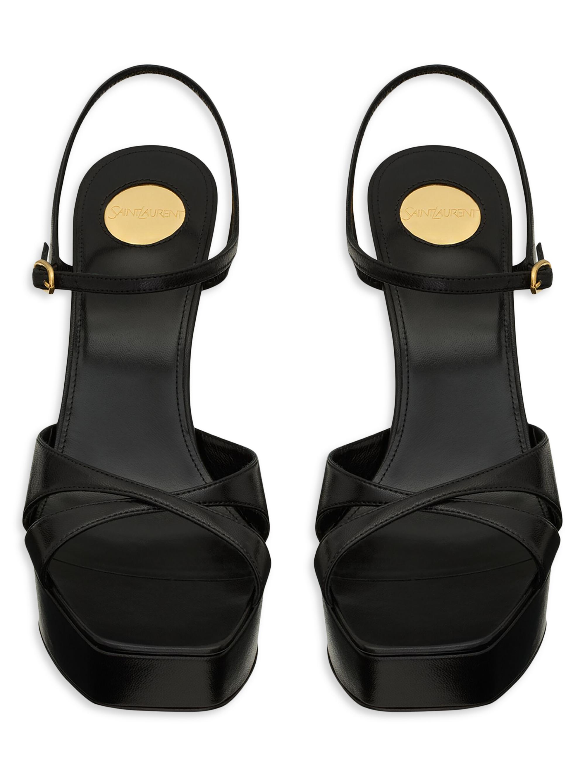 Saint Laurent Debbie Platform Sandals in Smooth Leather | Saks