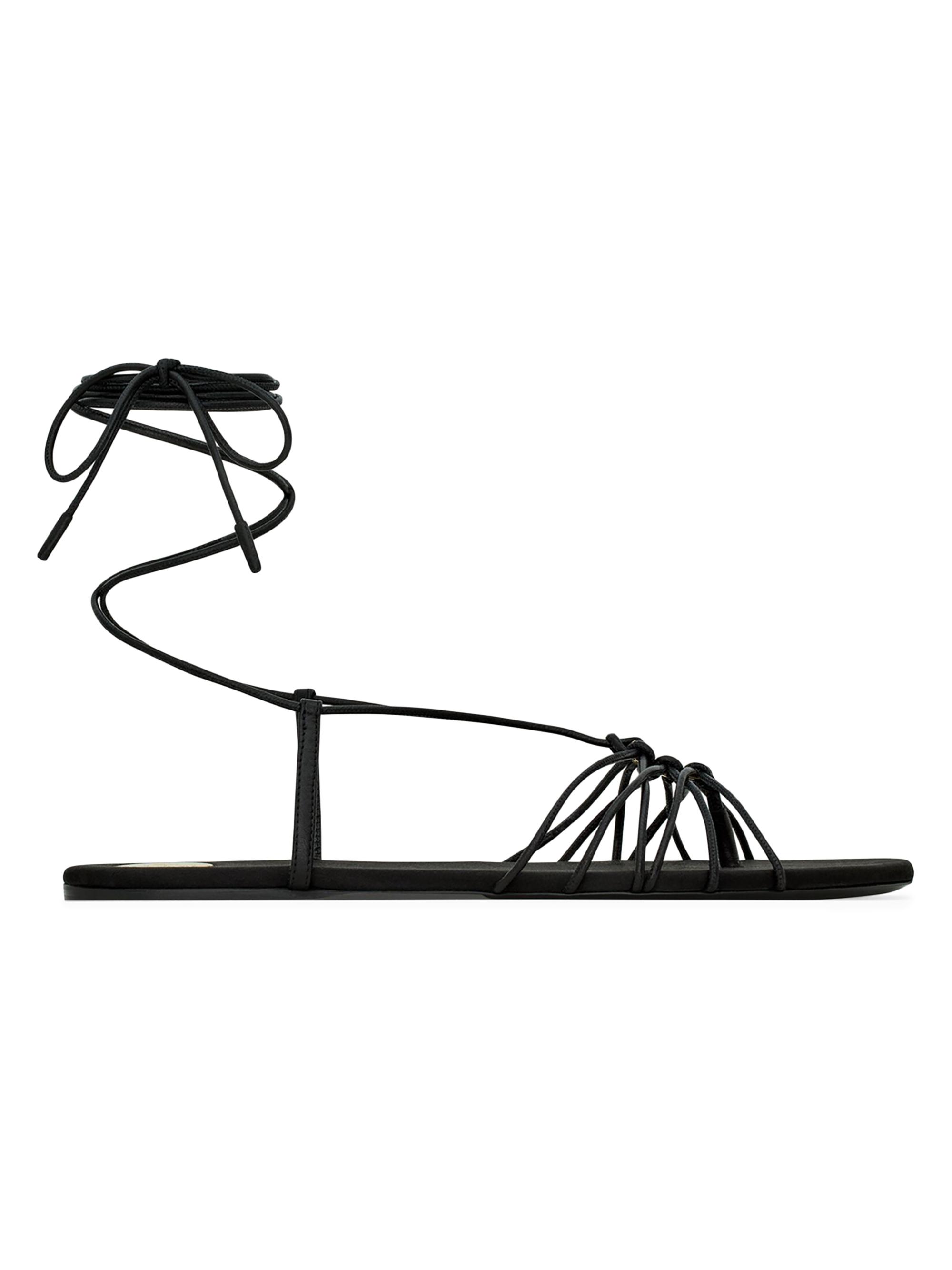 Saint Laurent Women's Babylone Sandals in Smooth Leather - Black