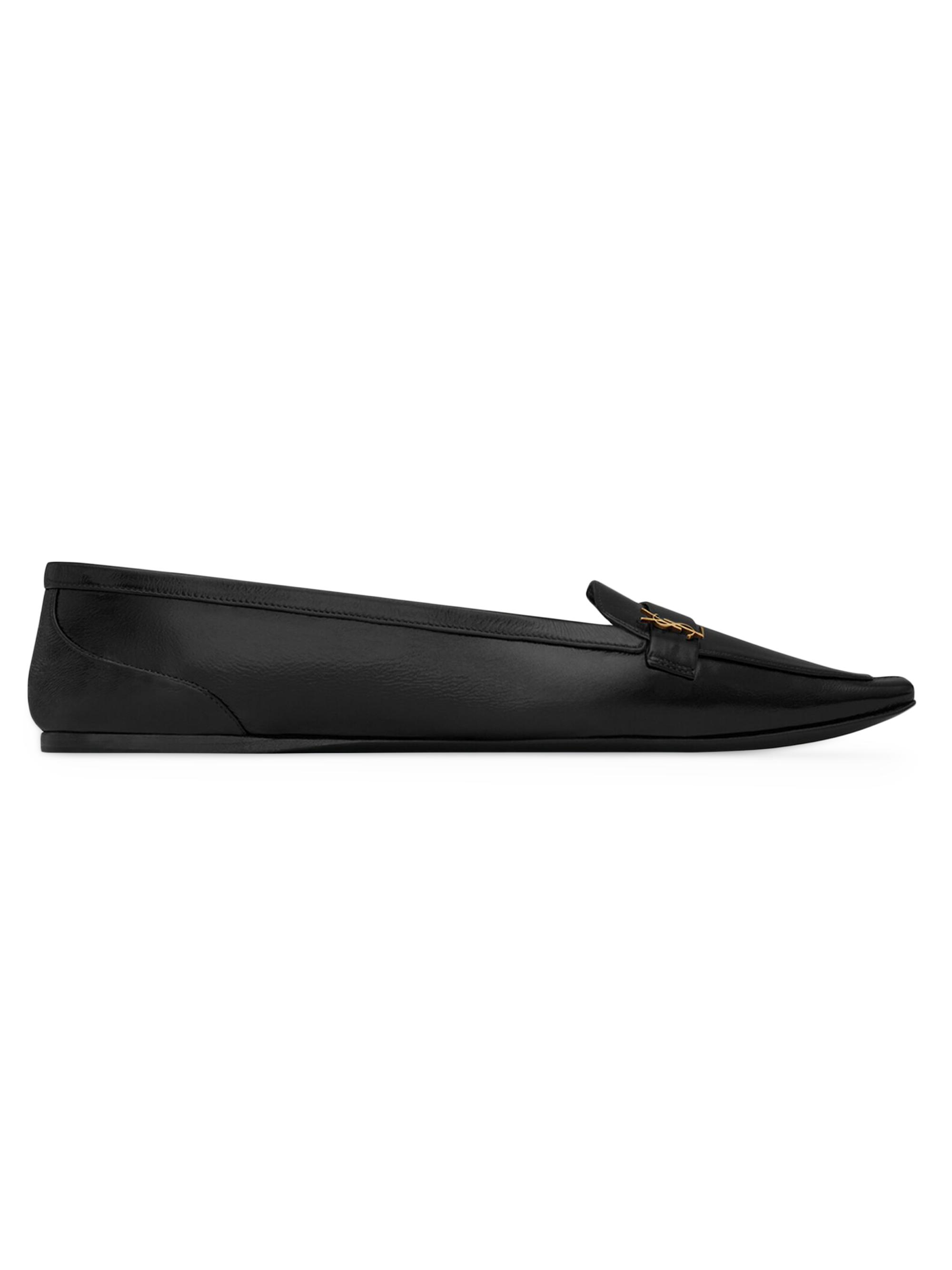 Saint Laurent Women's Poppy Ballerinas in Smooth Leather - Black