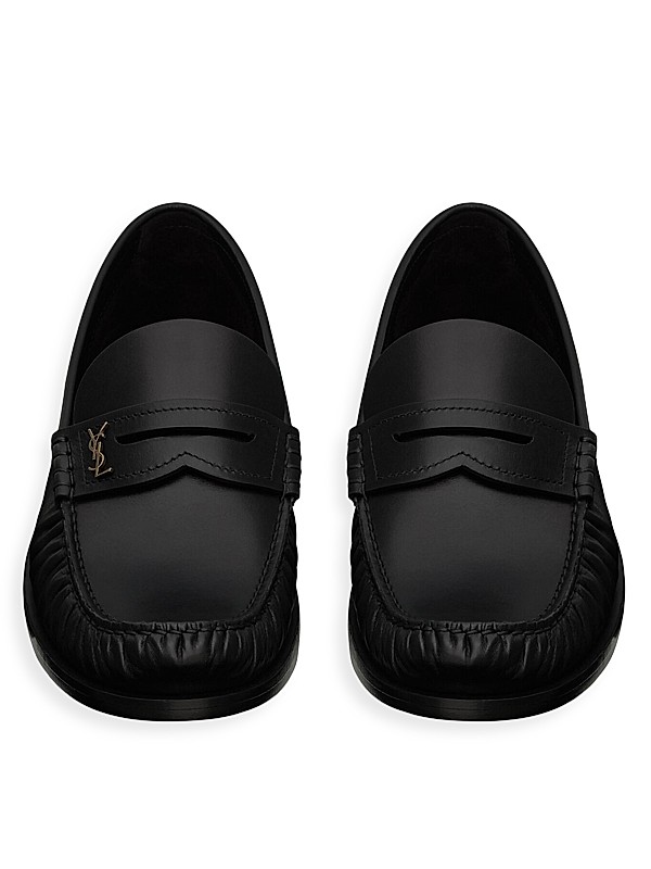 Shop Saint Laurent Women's Laurent Loafers in Smooth Leather Shop Saint Laurent Women's Laurent Loafers in Smooth Leather