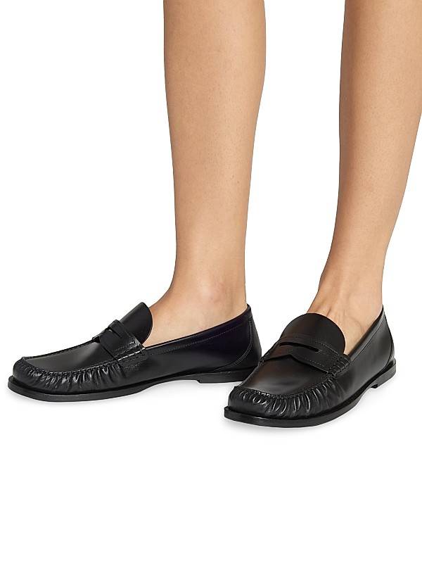 Shop Saint Laurent Women's Laurent Loafers in Smooth Leather Shop Saint Laurent Women's Laurent Loafers in Smooth Leather