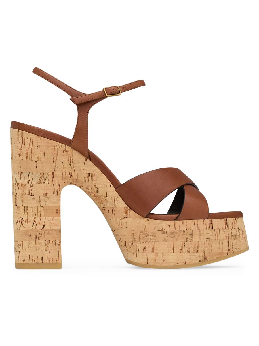 【関税＆送料込み】Saint Laurent Sandal Saint Laurent Bianca Platform Sandals in Smooth Leather